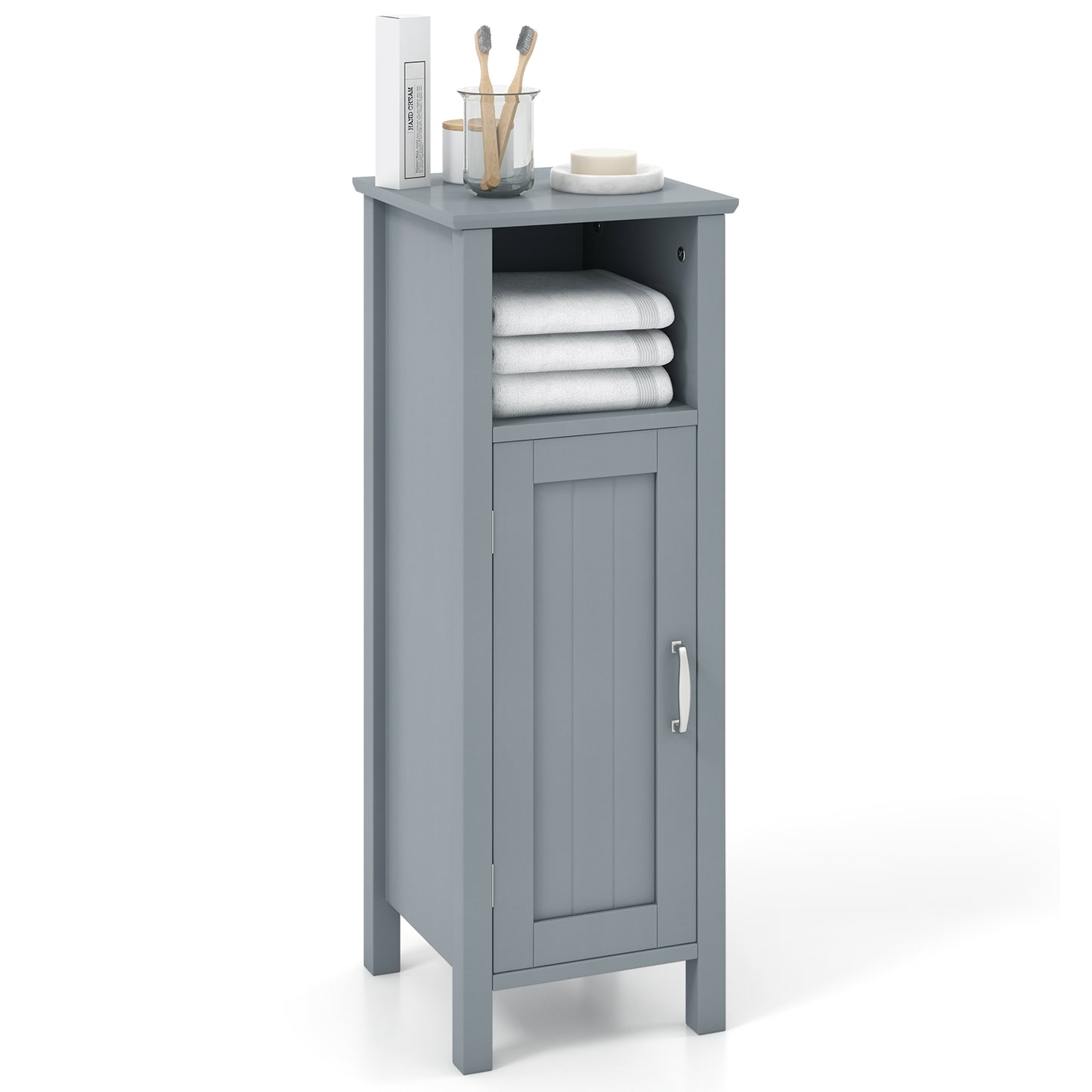 2-Tier Bathroom Storage Cabinet with Adjustable Shelves