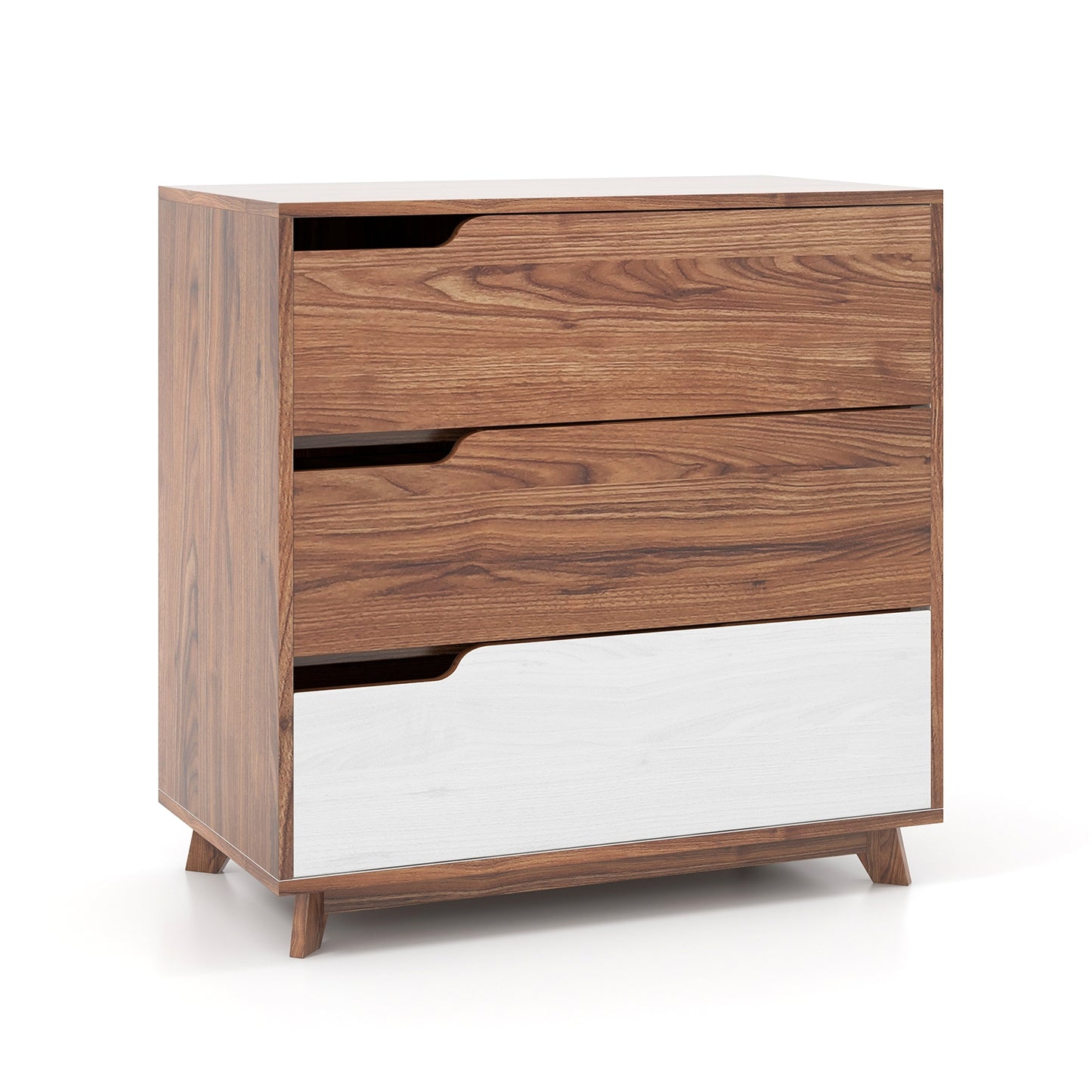 Rustic Farmhouse 3-Drawer Wooden Dresser for Bedroom, Living Room & Entryway Storage