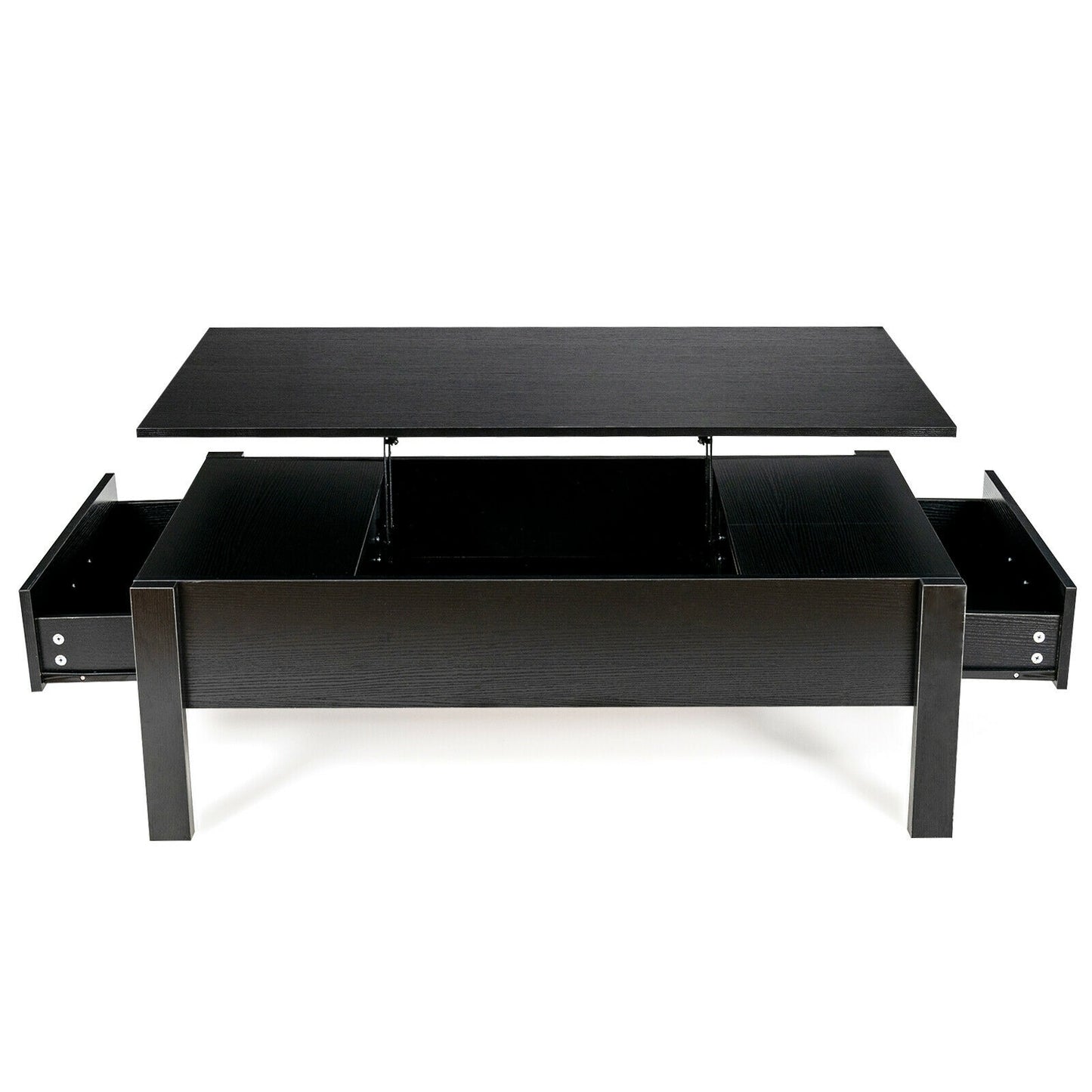 Lift Top Coffee Table with Hidden Storage and Dual Drawers
