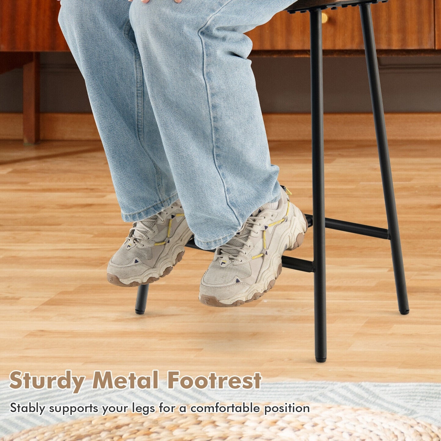 Industrial Saddle Bar Stool with 25 Inch Seat Height and Metal Legs