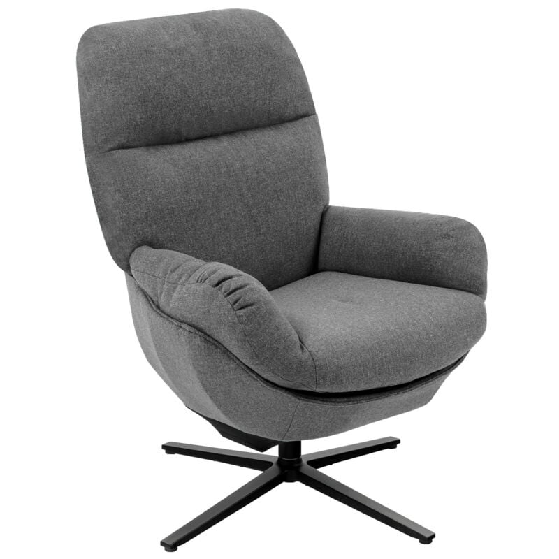 Modern Swivel Rocking Chair with Matching Ottoman and Upholstered Seat - Grey