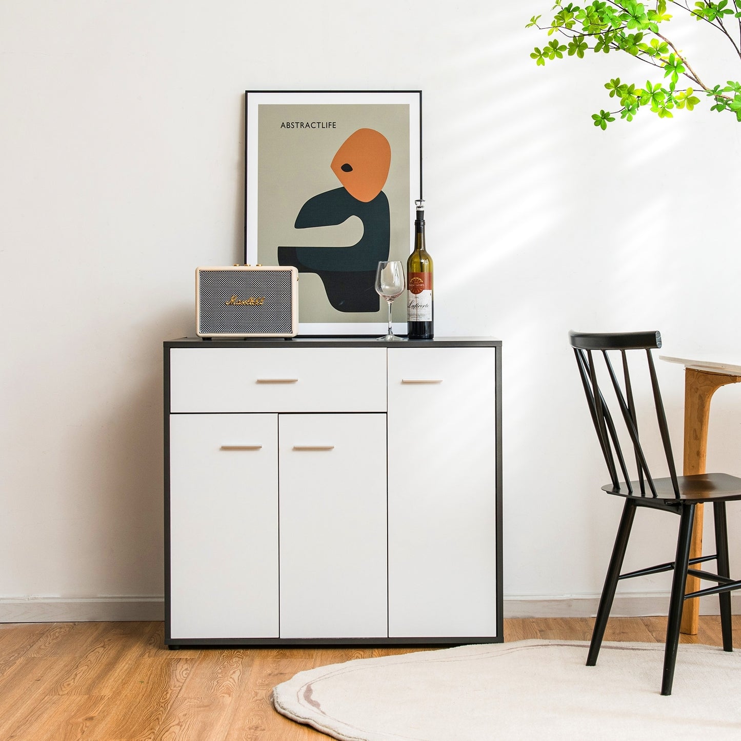 Modern Buffet Sideboard Cabinet with Spacious Storage and Wide Tabletop