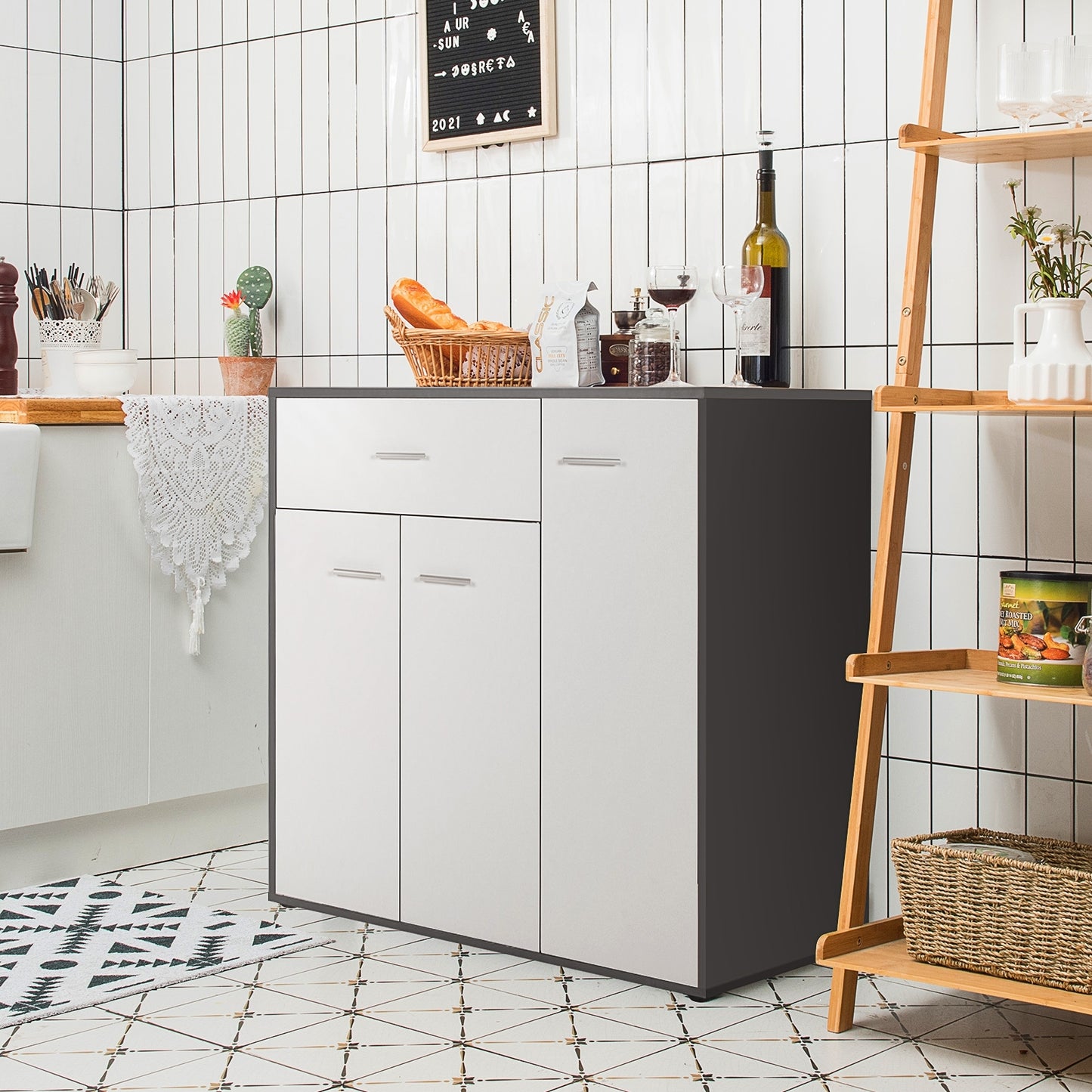 Modern Buffet Sideboard Cabinet with Spacious Storage and Wide Tabletop