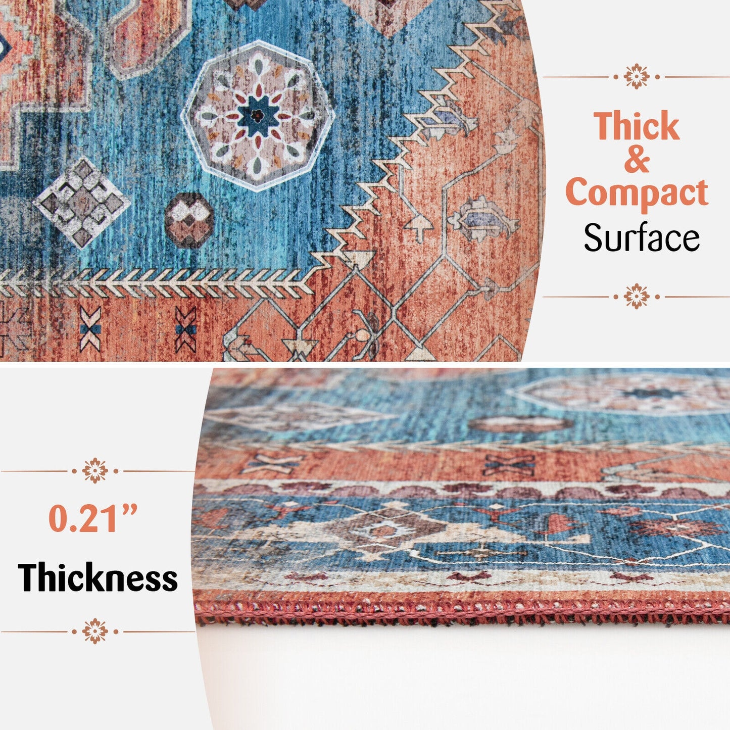 5 x 7 Foot Non-Shedding Distressed Vintage Area Rug for Indoor Spaces