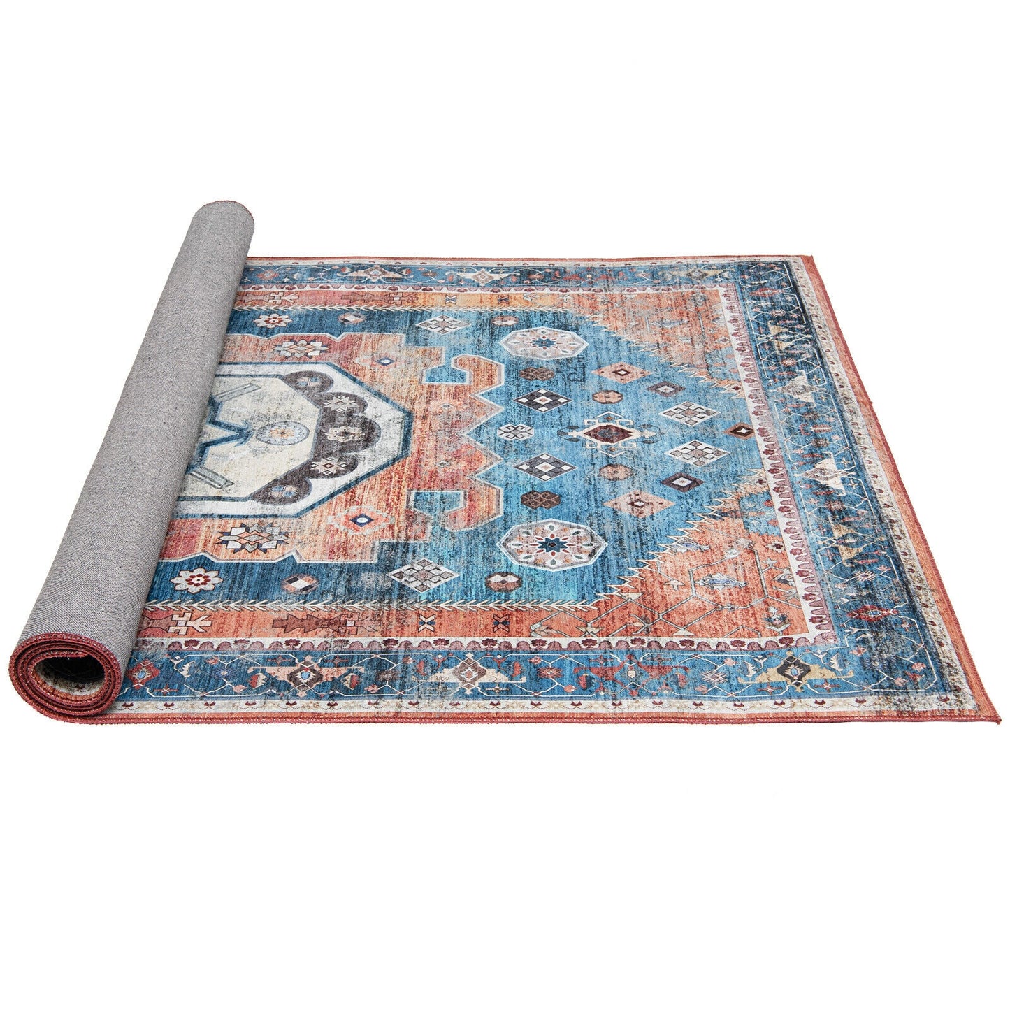 5 x 7 Foot Non-Shedding Distressed Vintage Area Rug for Indoor Spaces