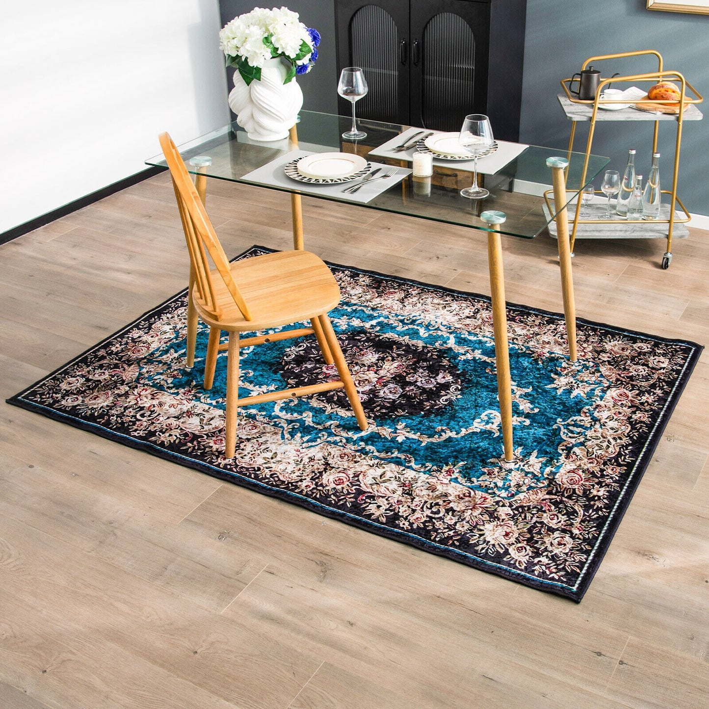 6'7" x 4'8" Premium Non-Shedding Area Rug with Anti-Slip Backing for Safety