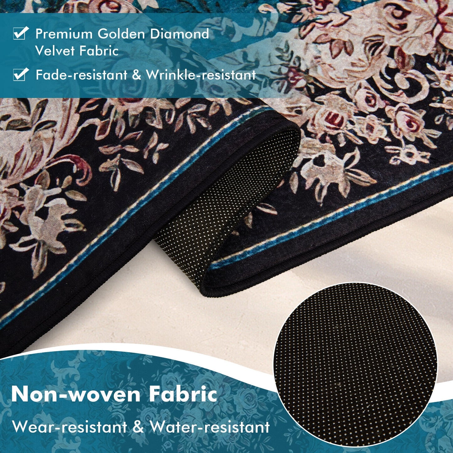 6'7" x 4'8" Premium Non-Shedding Area Rug with Anti-Slip Backing for Safety