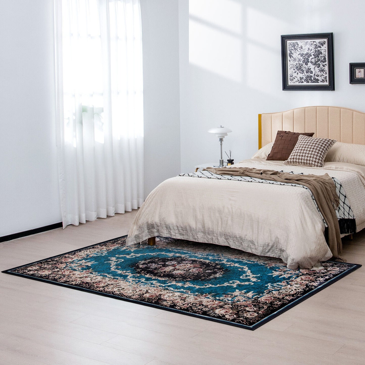 7'7" x 5'4" Premium Non-Shedding Area Rug with Anti-Slip Backing for Safety
