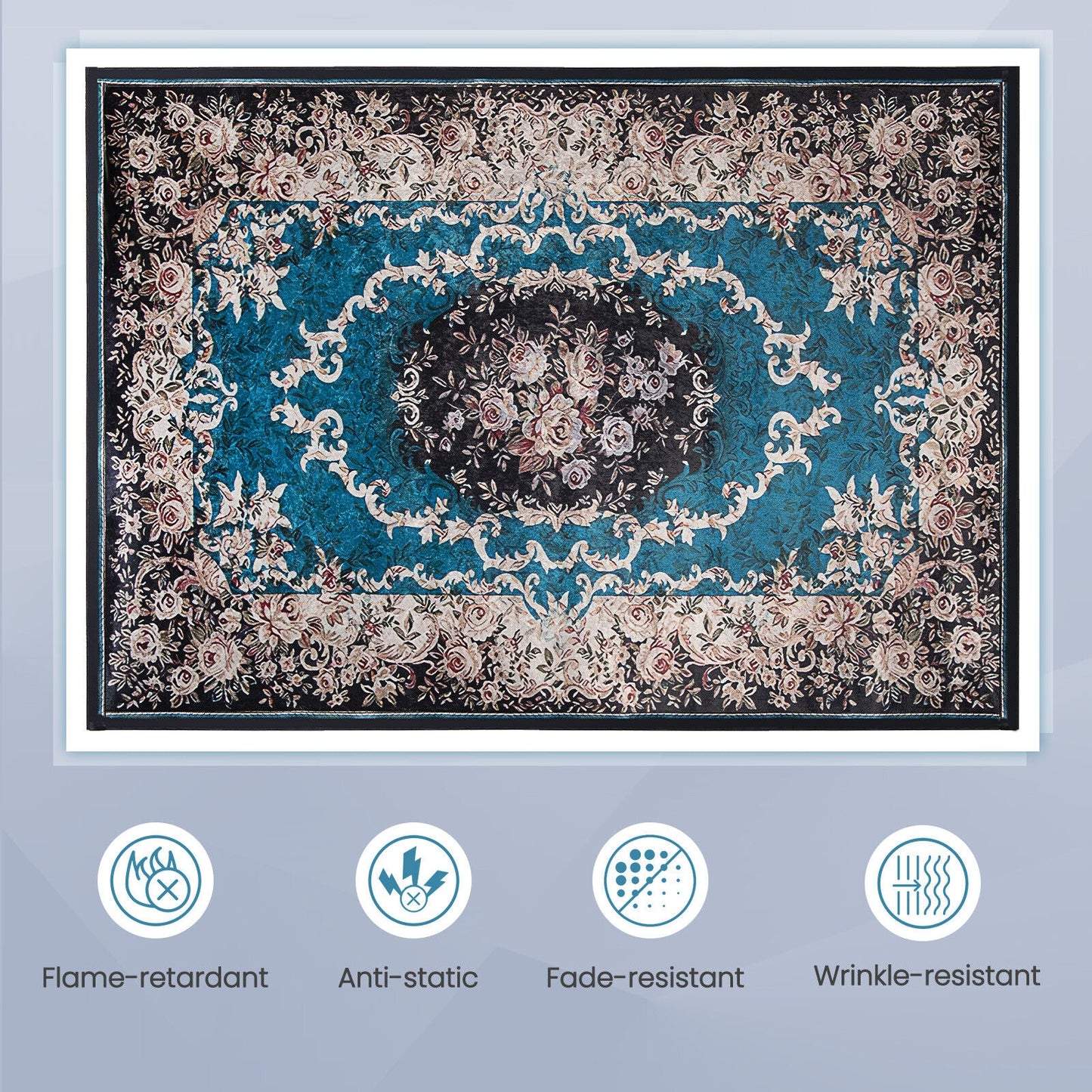 7'7" x 5'4" Premium Non-Shedding Area Rug with Anti-Slip Backing for Safety