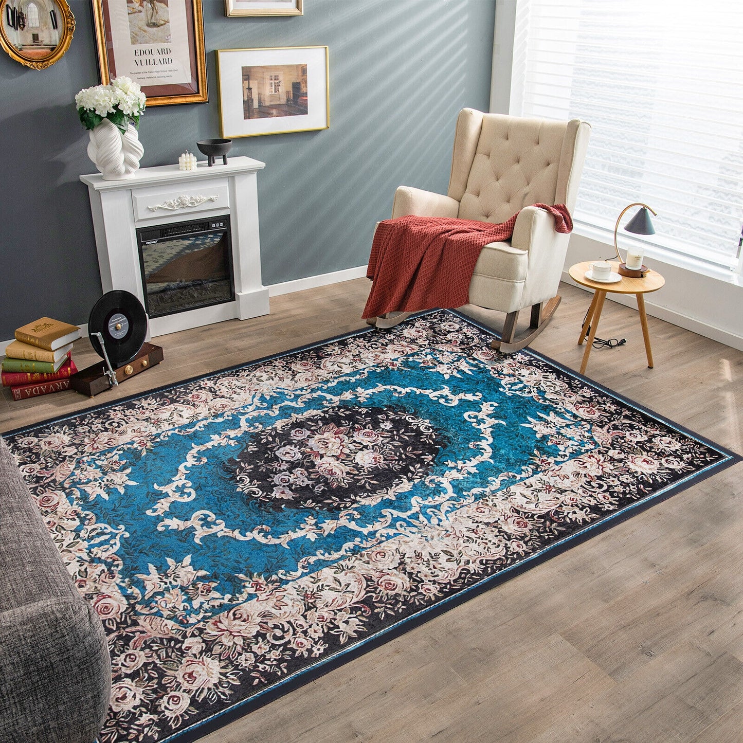 7'7" x 5'4" Premium Non-Shedding Area Rug with Anti-Slip Backing for Safety