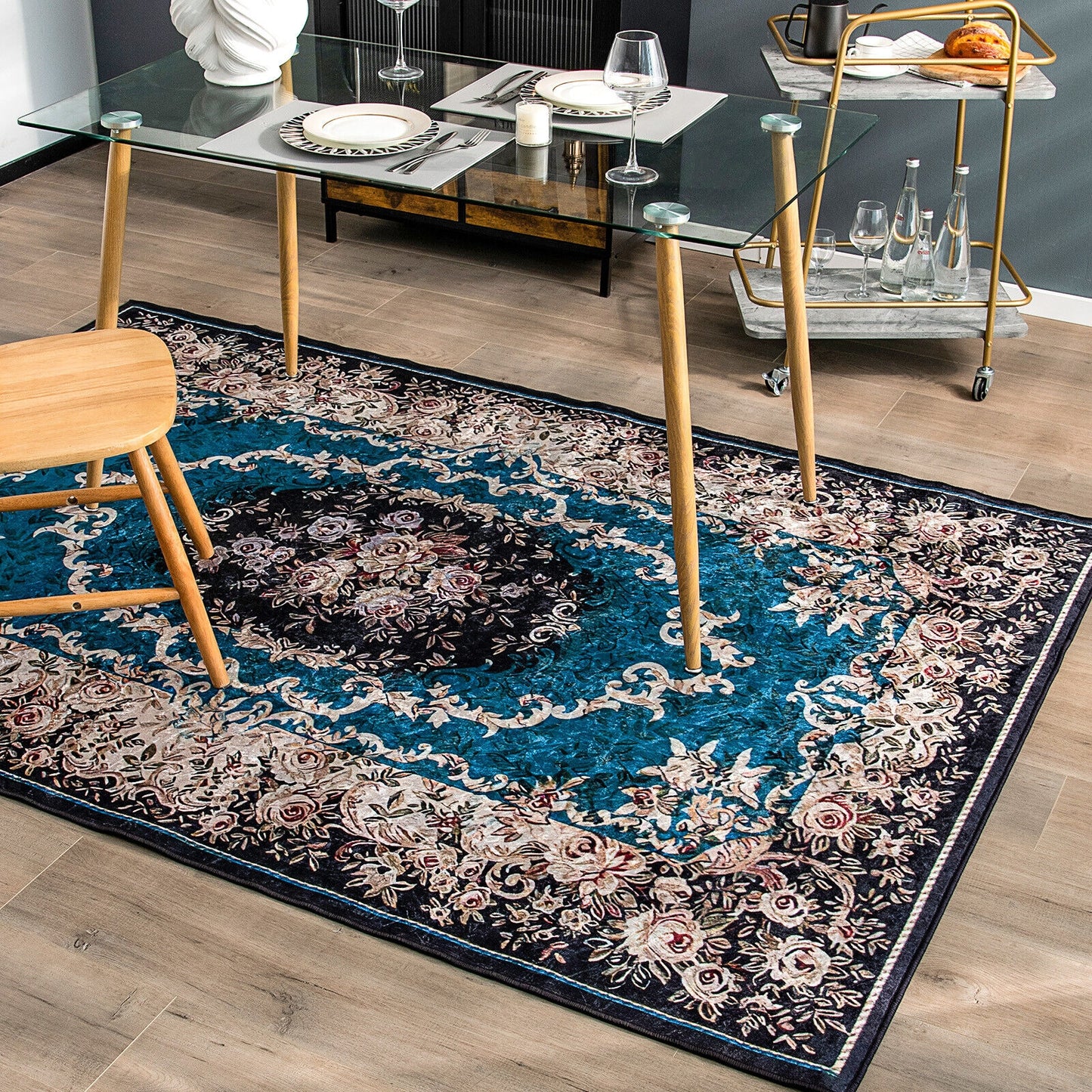 7'7" x 5'4" Premium Non-Shedding Area Rug with Anti-Slip Backing for Safety