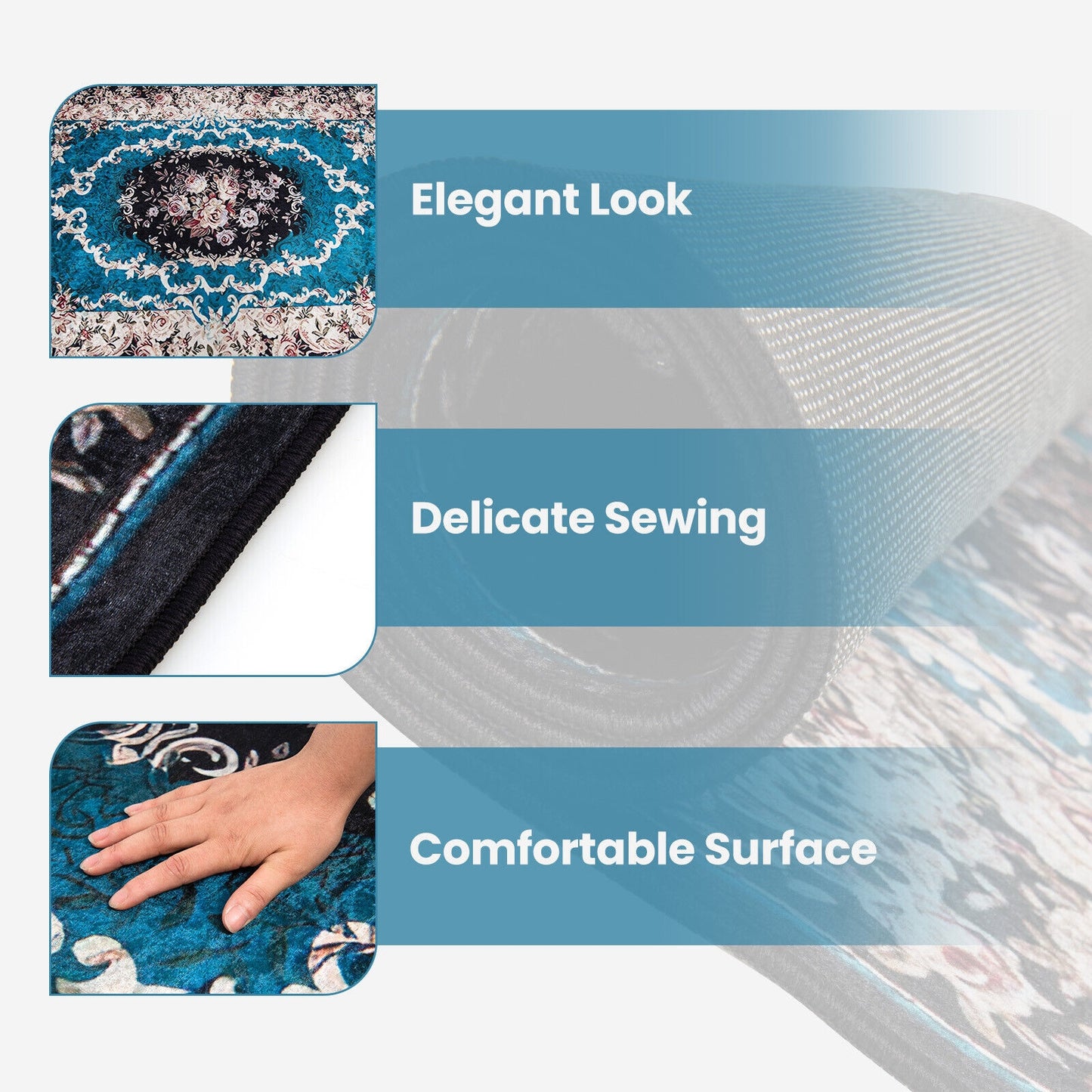 7'7" x 5'4" Premium Non-Shedding Area Rug with Anti-Slip Backing for Safety