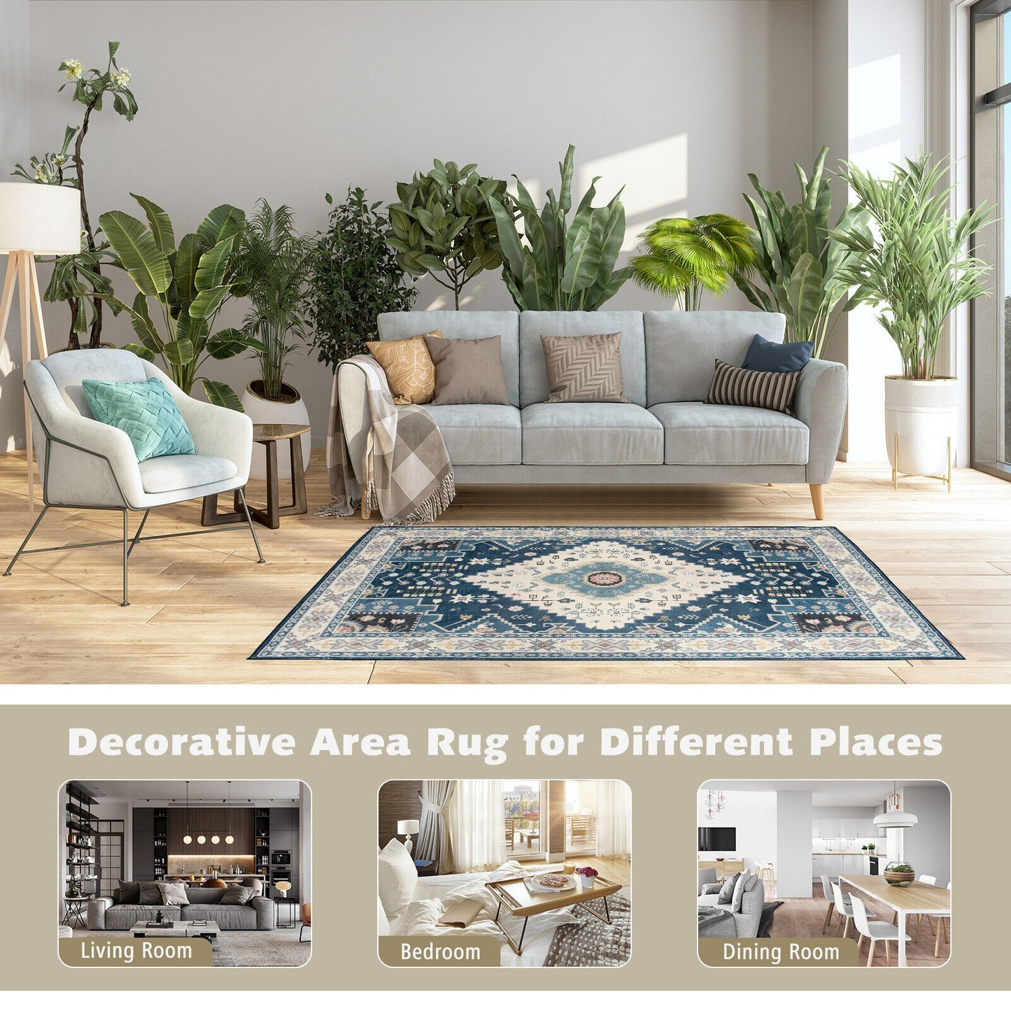 6'7" x 5'4" Faux Wool Area Rug – Comfortable, Durable, and Stylish Home Decoration