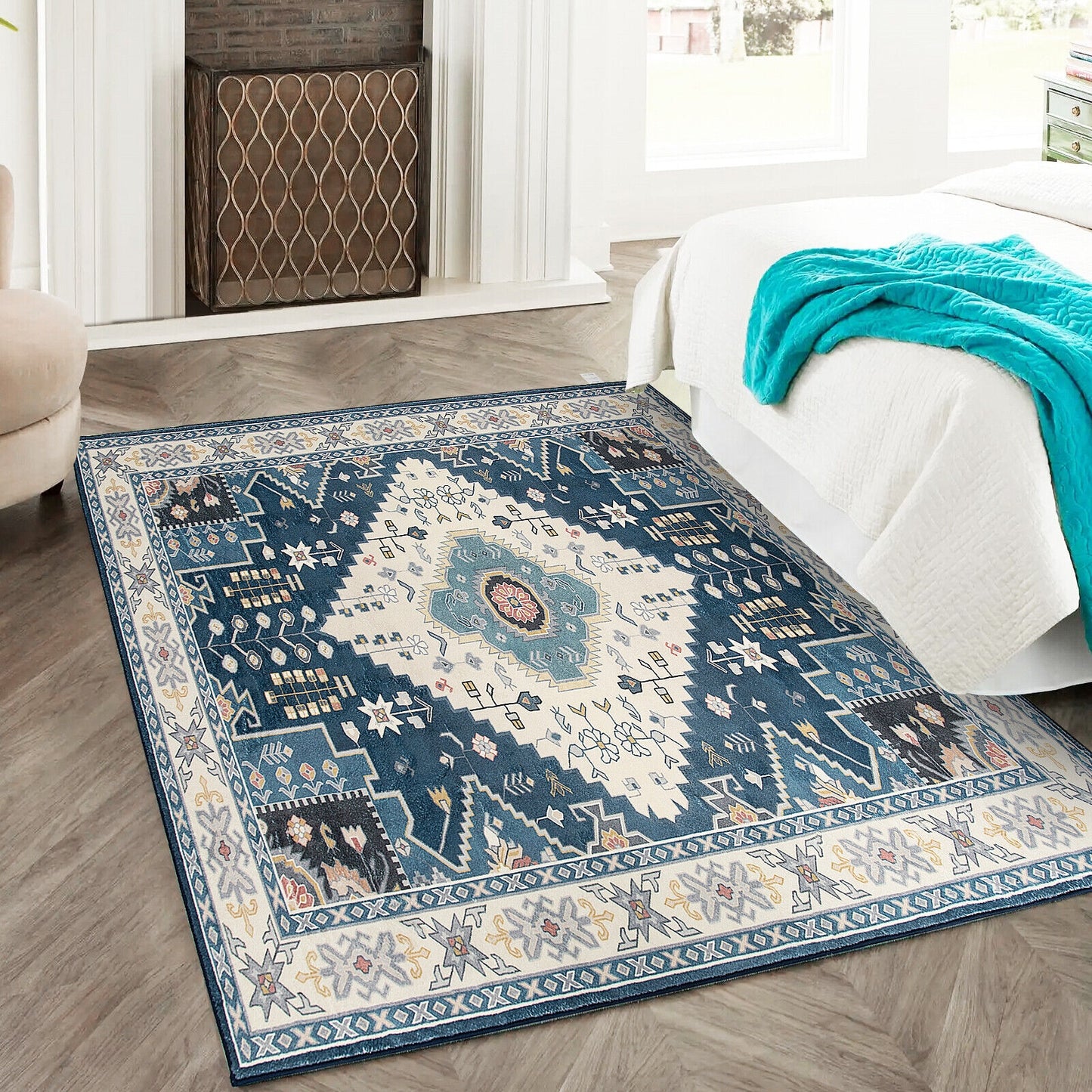 6'7" x 5'4" Faux Wool Area Rug – Comfortable, Durable, and Stylish Home Decoration