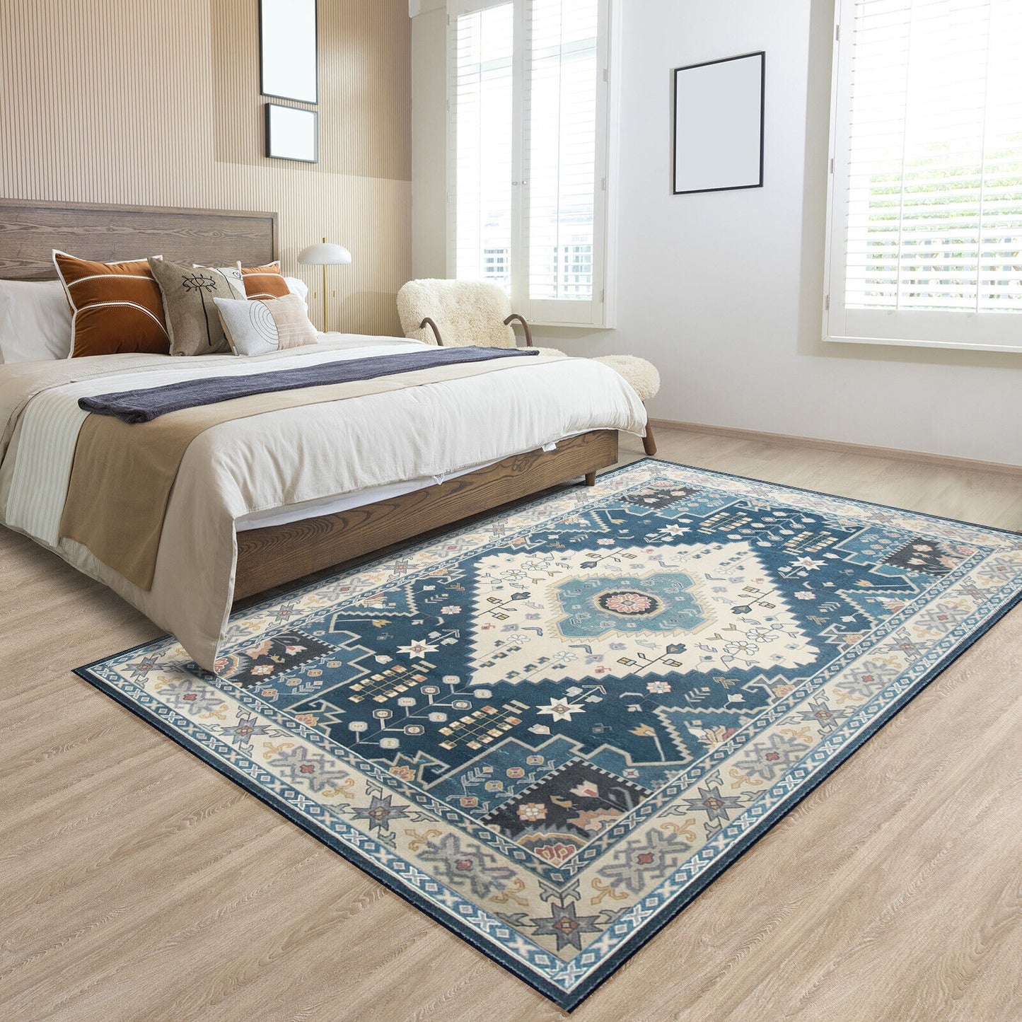 7'7" x 5'4" Faux Wool Area Rug – Comfortable, Durable, and Stylish Home Decoration