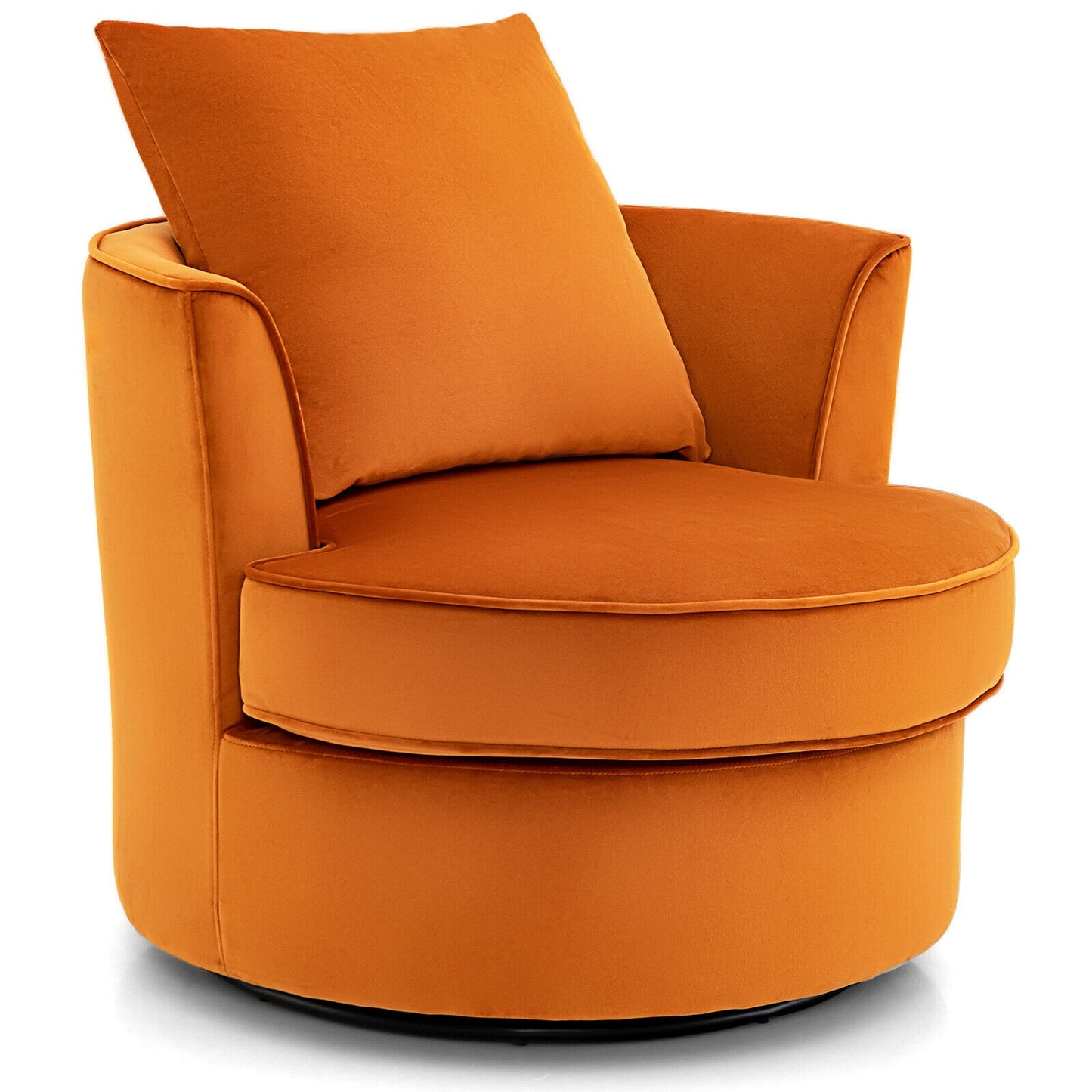 Modern Swivel Barrel Chair with 360° Rotation and No Assembly Required