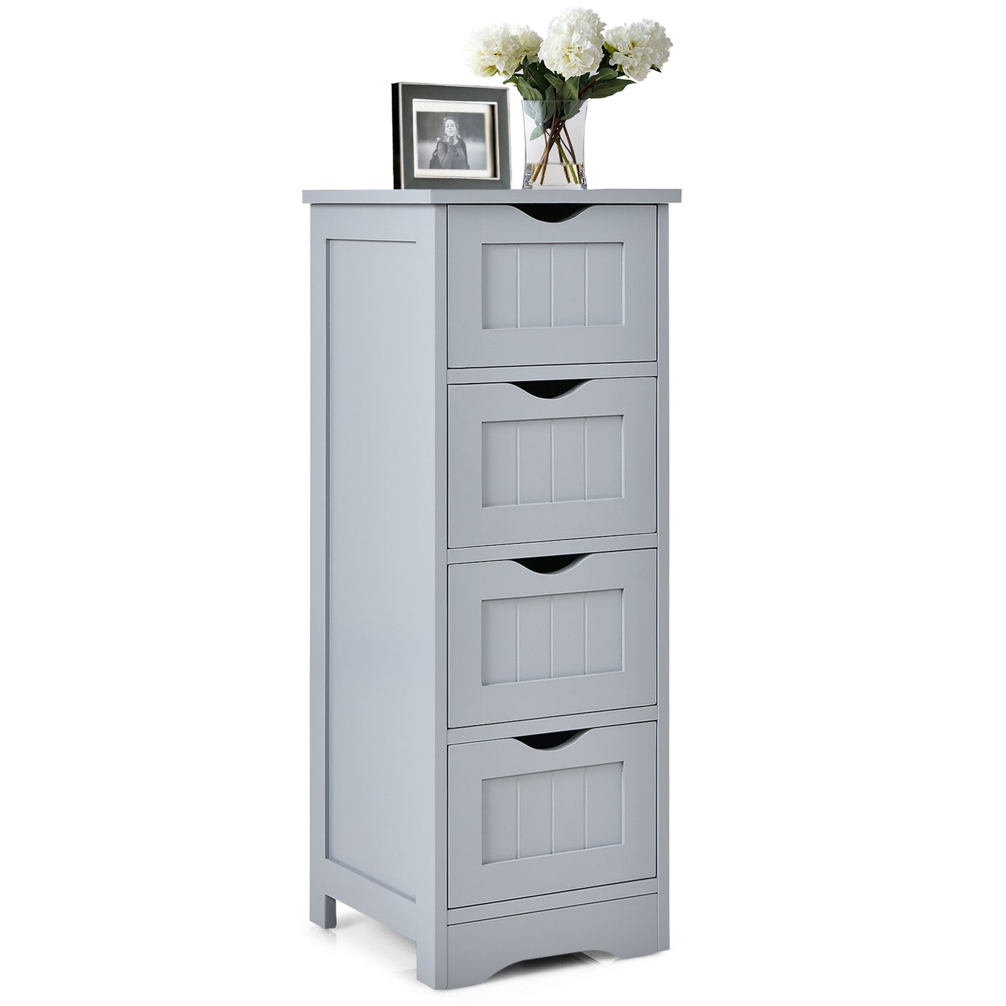 4 Drawer Floor Cabinet with Anti-Tip Device for Safe Storage