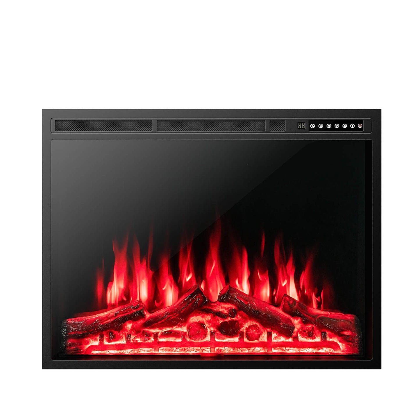 34" & 37" Recessed Electric Fireplace with Adjustable Flames & Customizable Heat Settings