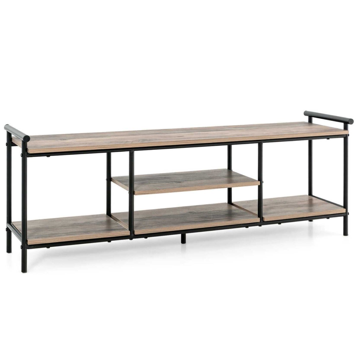Industrial Style TV Stand with Storage Shelves for TVs up to 60 Inches
