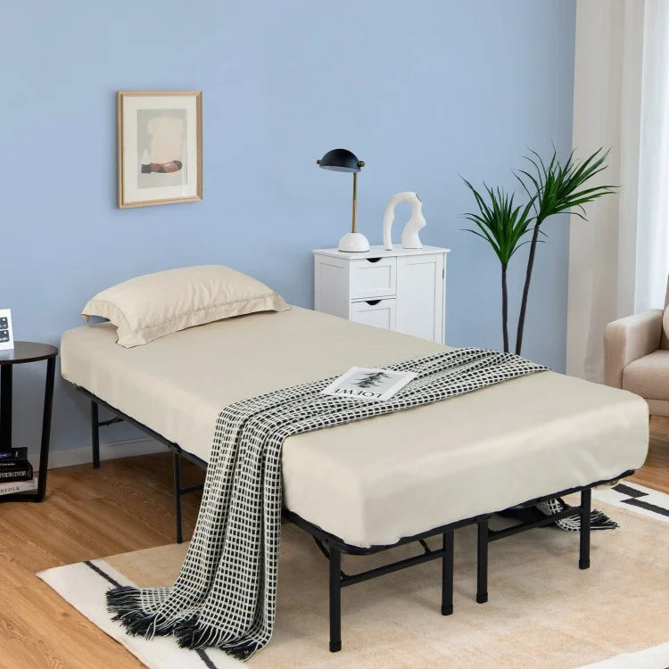 Foldable Steel Platform Bed Frame for Kids and Adults – King Size
