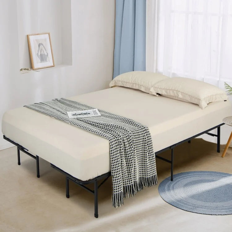 Foldable Steel Platform Bed Frame for Kids and Adults – King Size