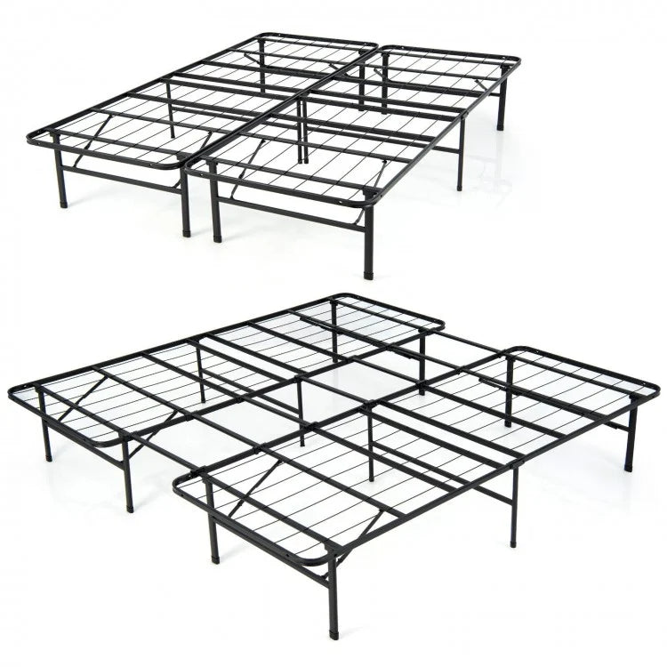 Foldable Steel Platform Bed Frame for Kids and Adults – King Size