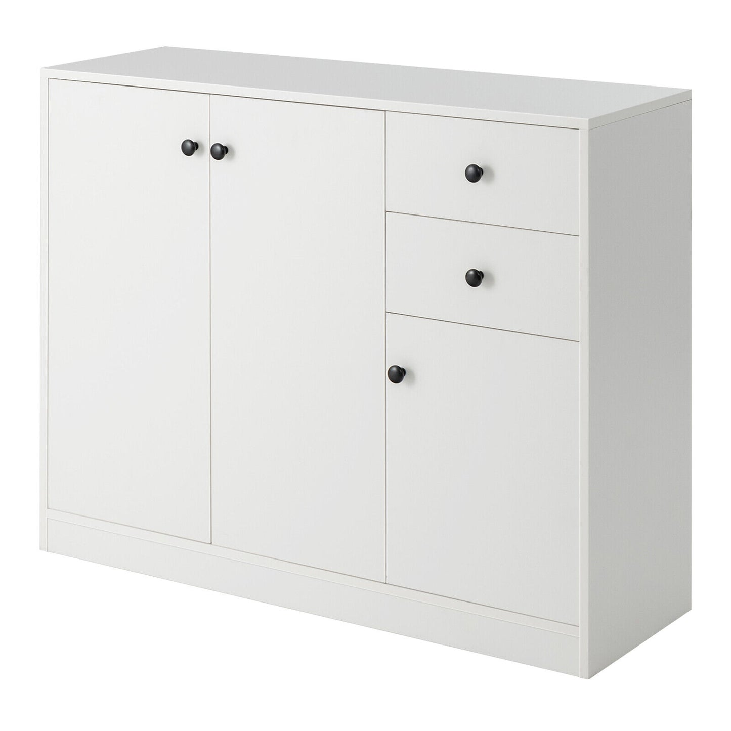 Modern Storage Sideboard Cabinet with Drawers and Adjustable Shelves for Kitchen and Dining Room