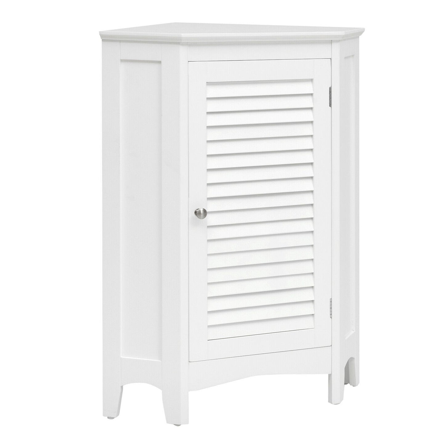 Freestanding Corner Storage Cabinet with Shutter Door