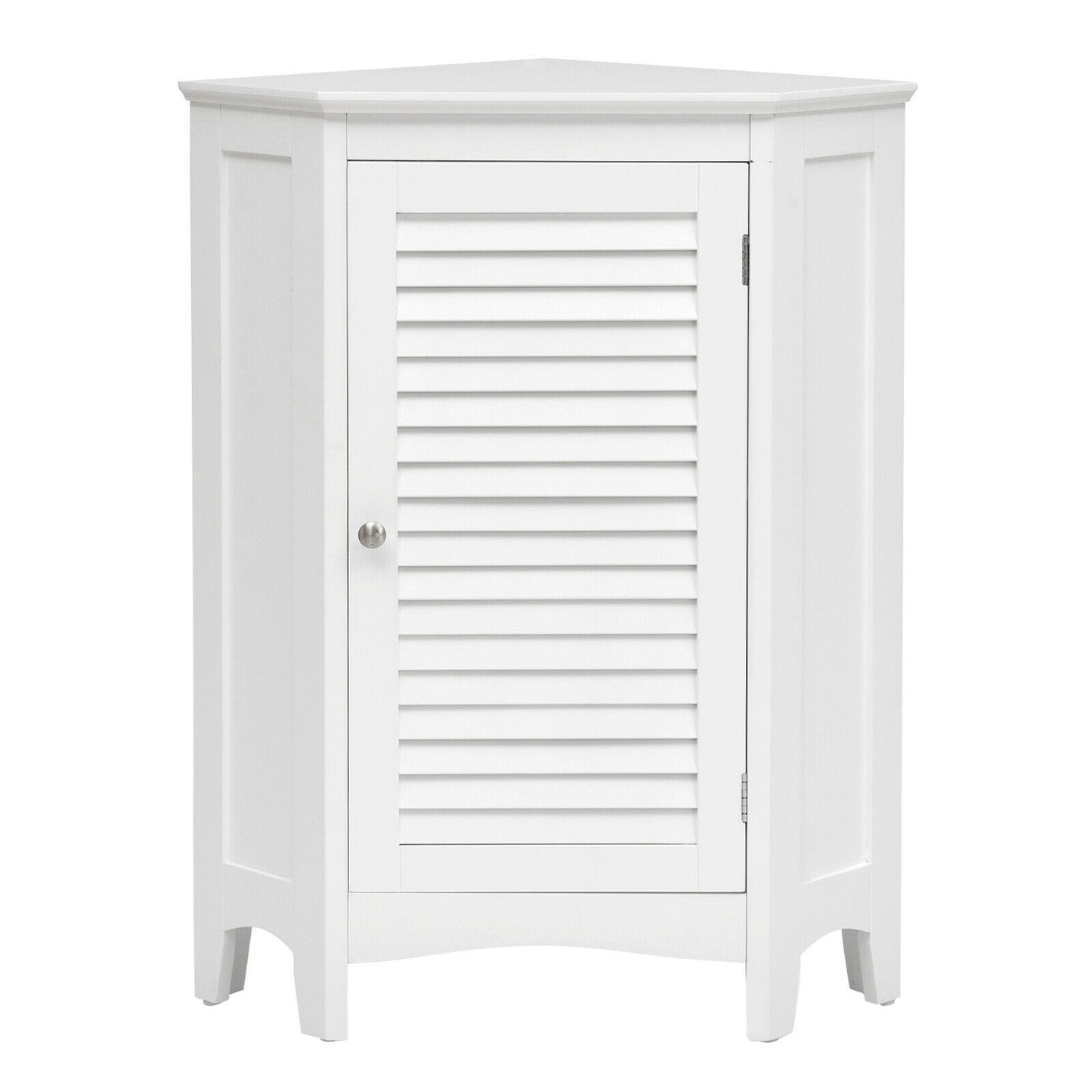 Freestanding Corner Storage Cabinet with Shutter Door
