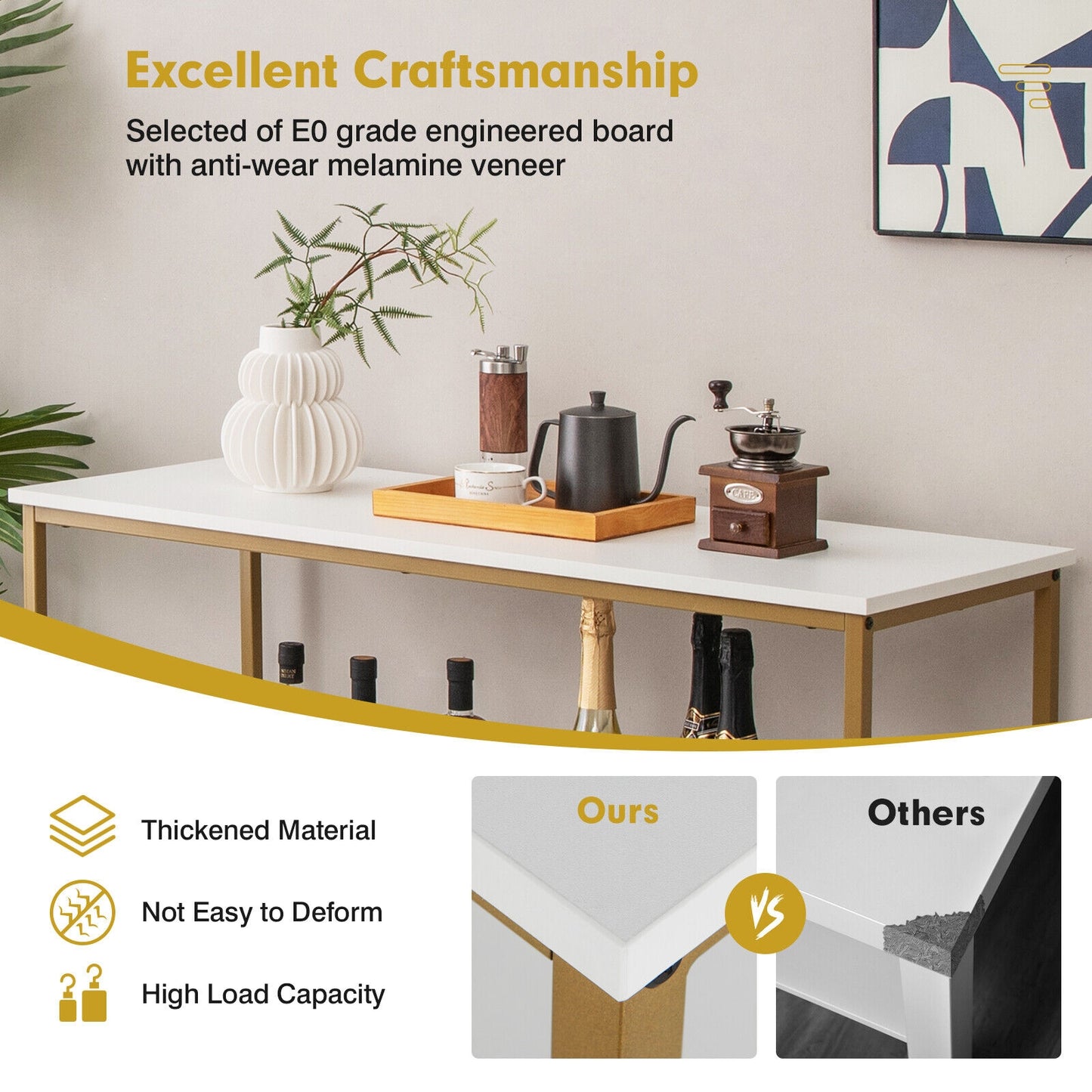 Multipurpose Buffet Sideboard Cabinet with Open Shelves and Storage Compartments - White