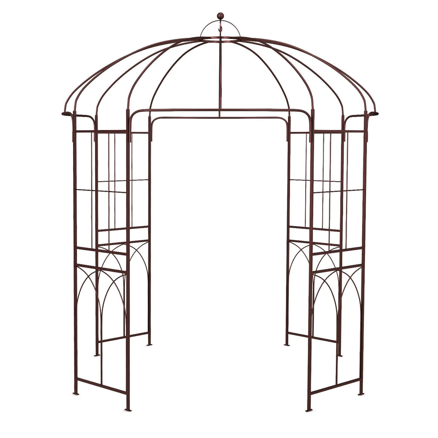8.4 ft Birdcage Design Metal Garden Arbor for Climbing Plants and Outdoor Décor
