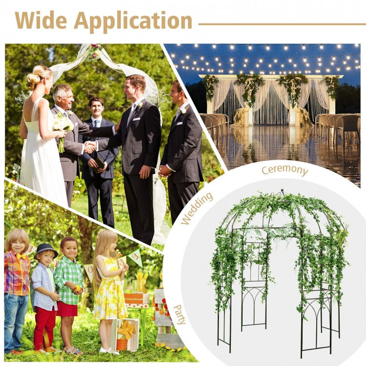 8.4 ft Birdcage Design Metal Garden Arbor for Climbing Plants and Outdoor Décor