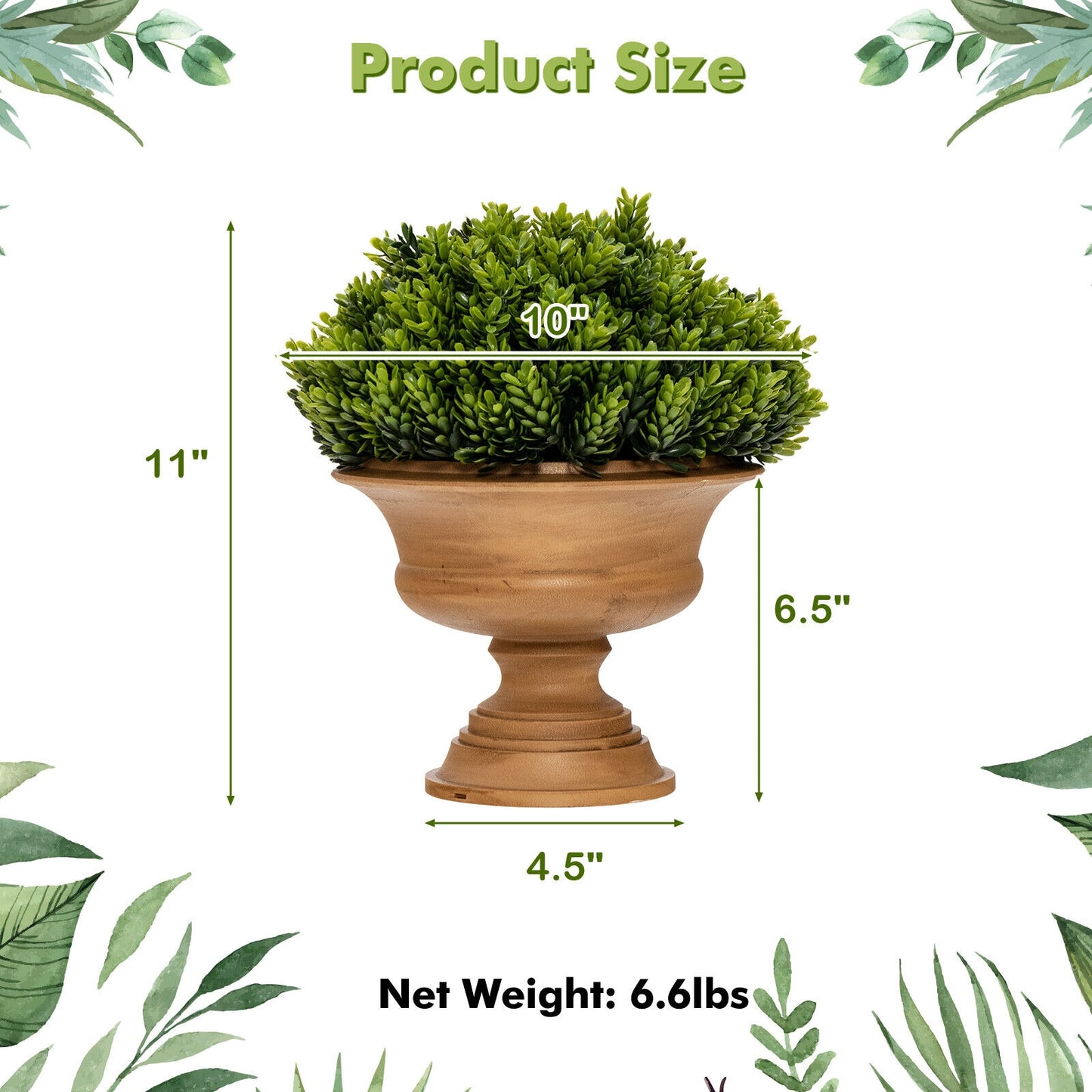 Set of 4 Artificial Boxwood Topiary Trees – Lifelike Faux Greenery for Indoor/Outdoor Decor