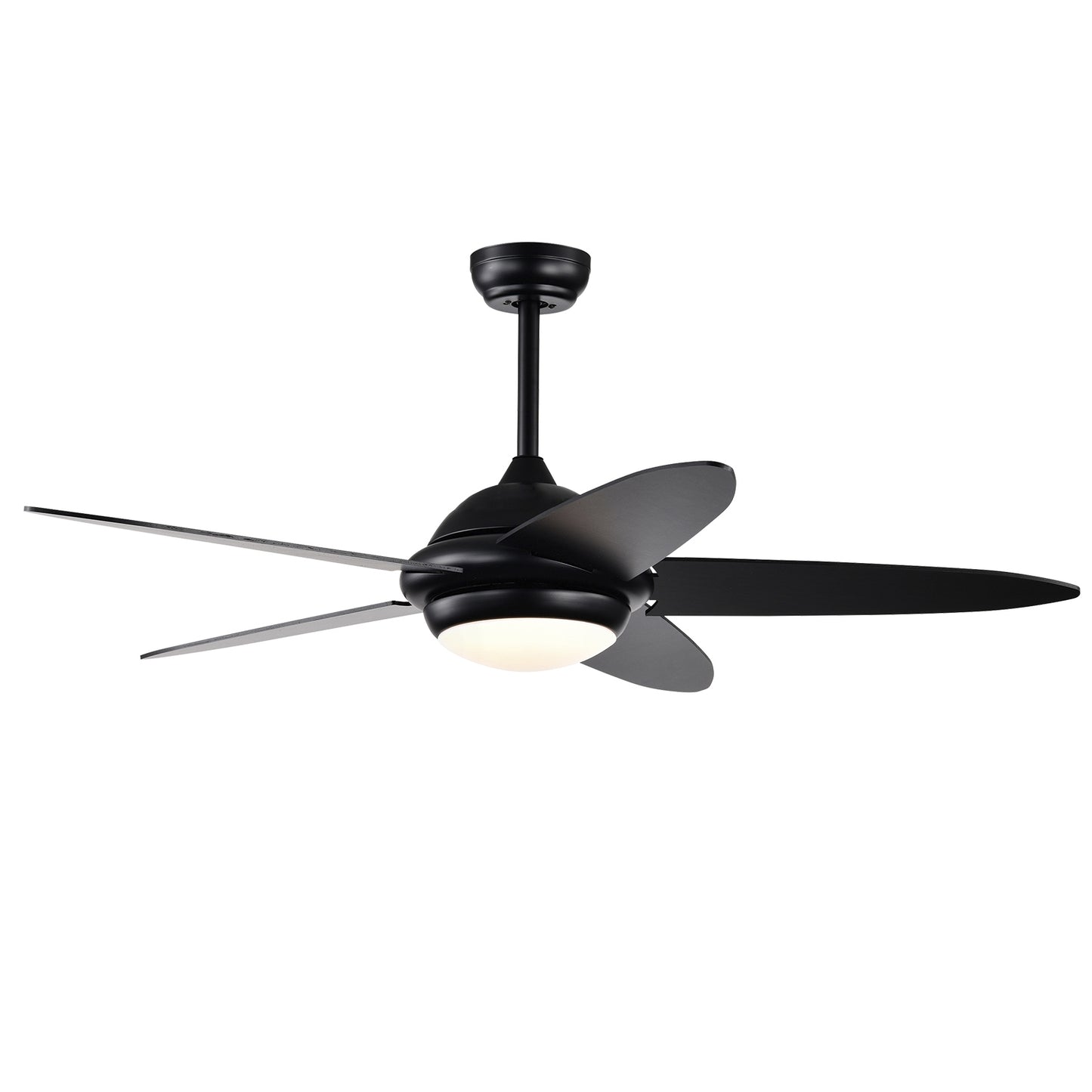 52 Inch Ceiling Fan with LED Light & 3 Adjustable Color Temperatures - Black