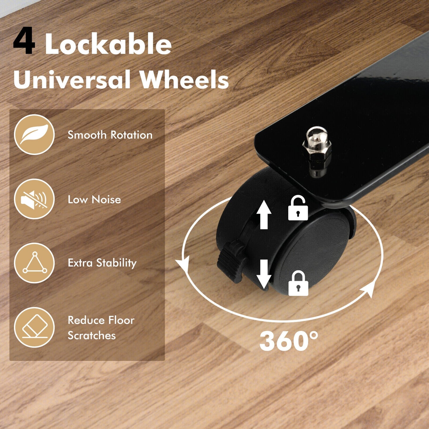 6 Foot Rolling Privacy Screen with Lockable Wheels Single Panel Divider - White