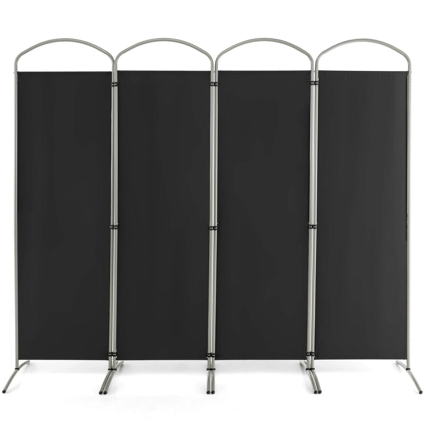 6.2Ft 4-Panel Foldable Room Divider Screen for Home Office and Living Room - Black