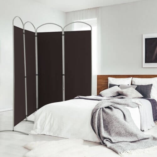 6.2Ft 4-Panel Foldable Room Divider Screen for Home Office and Living Room - Brown