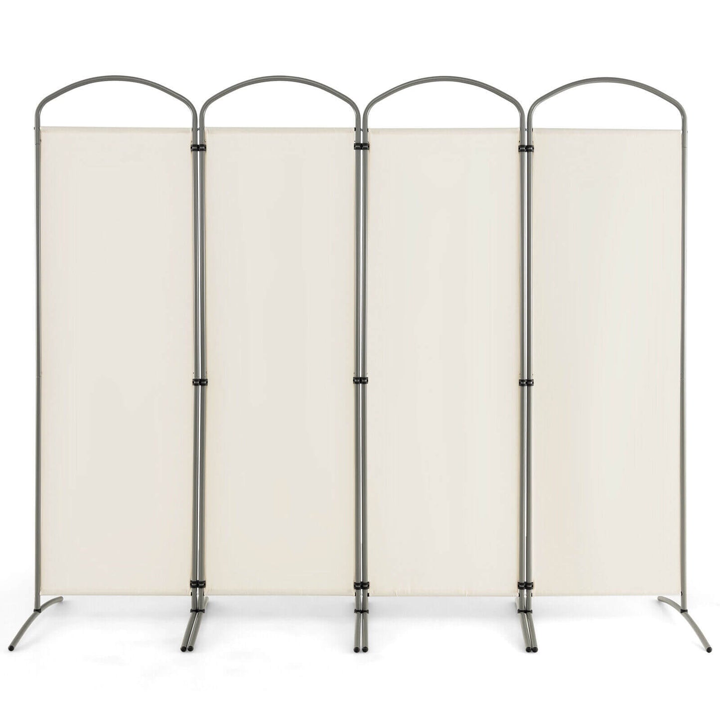 6.2Ft 4-Panel Foldable Room Divider Screen for Home Office and Living Room - White
