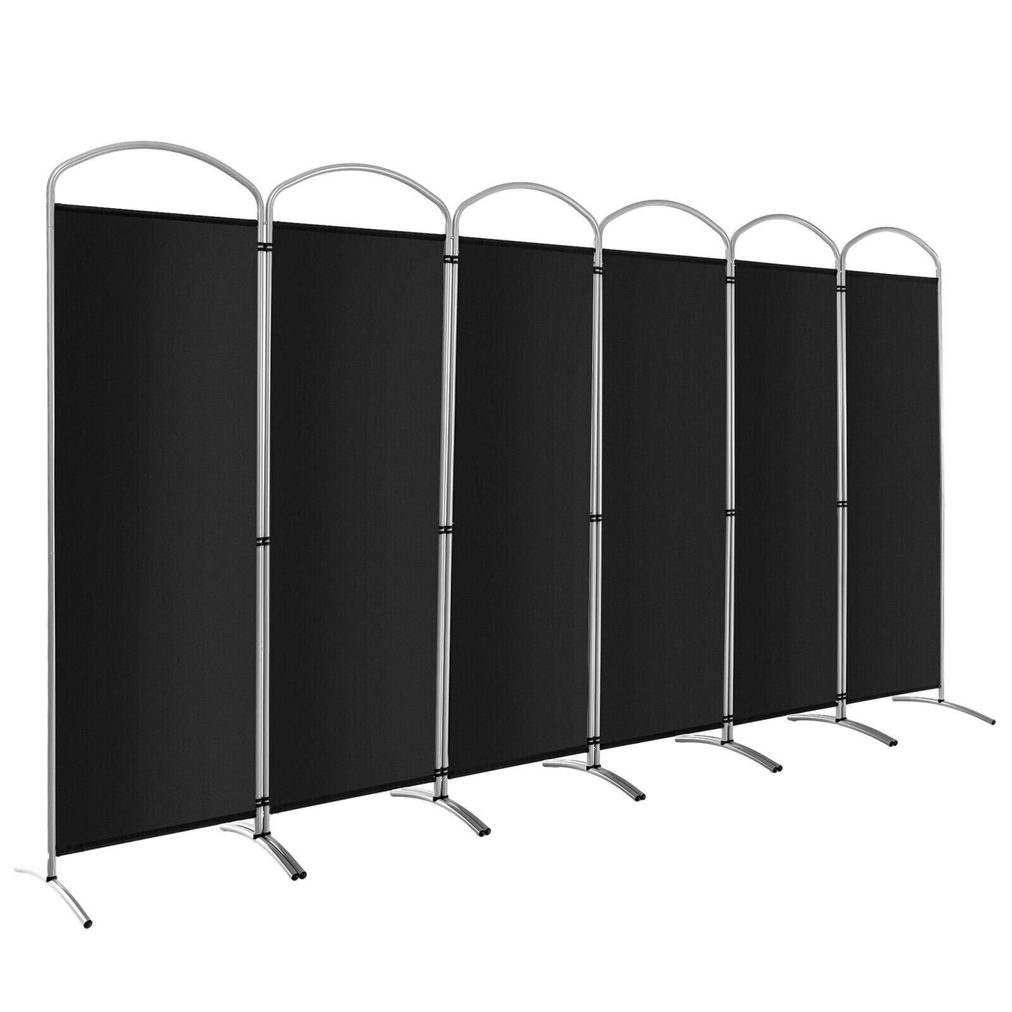 6 Foot 6-Panel Folding Freestanding Room Divider for Ultimate Privacy - Black