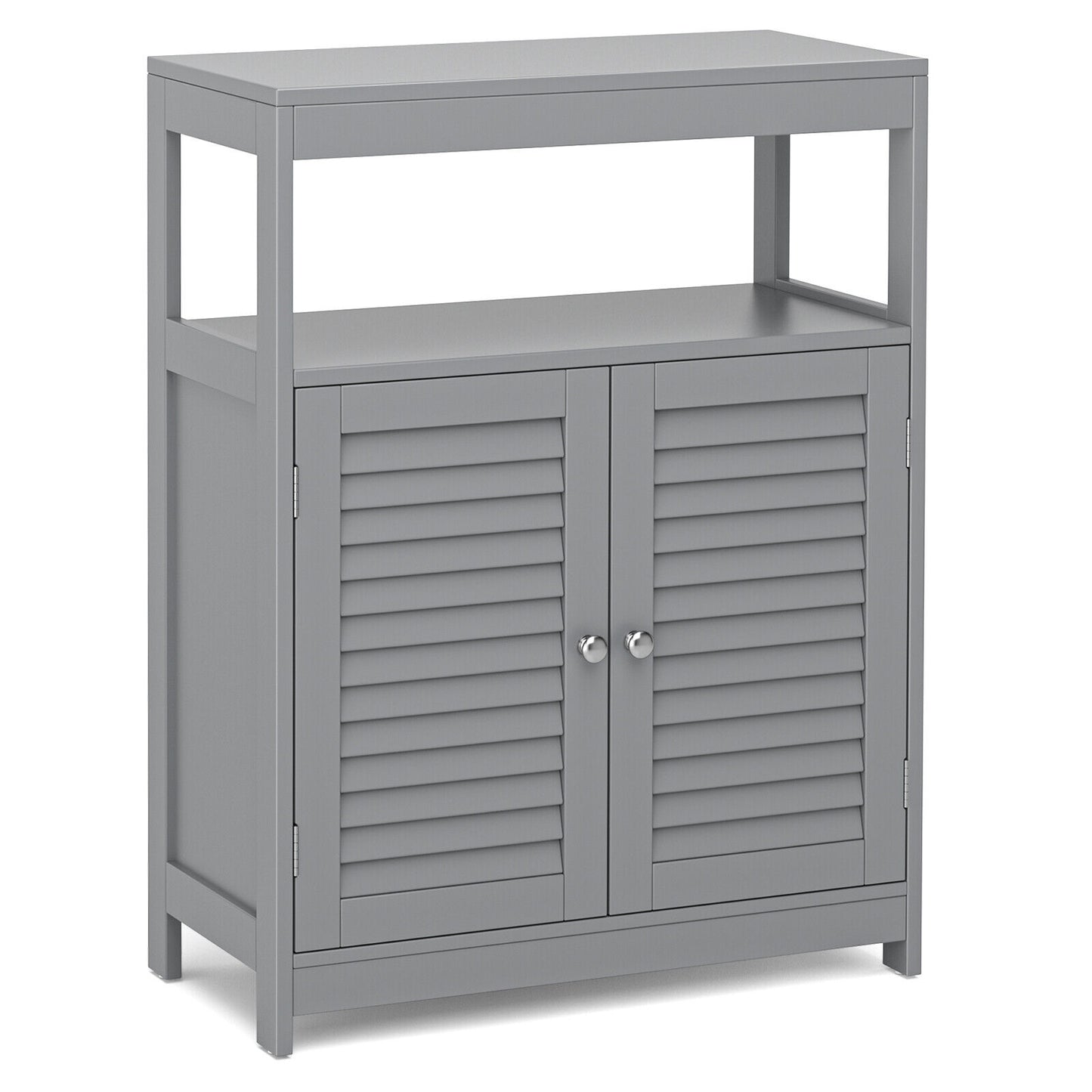 Stylish Freestanding Bathroom Cabinet with Adjustable Shelf & Shutter Doors