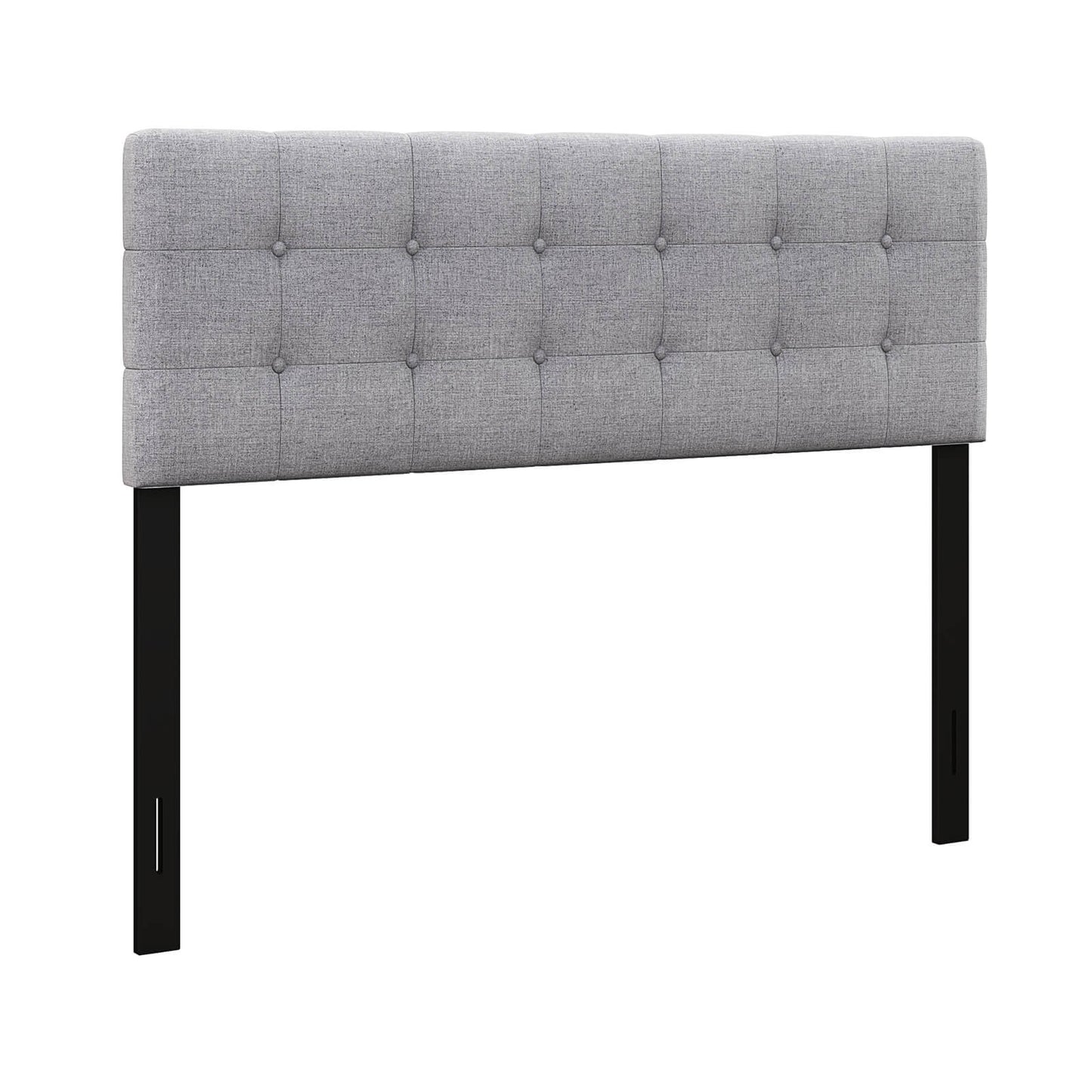Upholstered Headboard with Solid Rubber Wood Legs for Full/Queen Beds - Grey