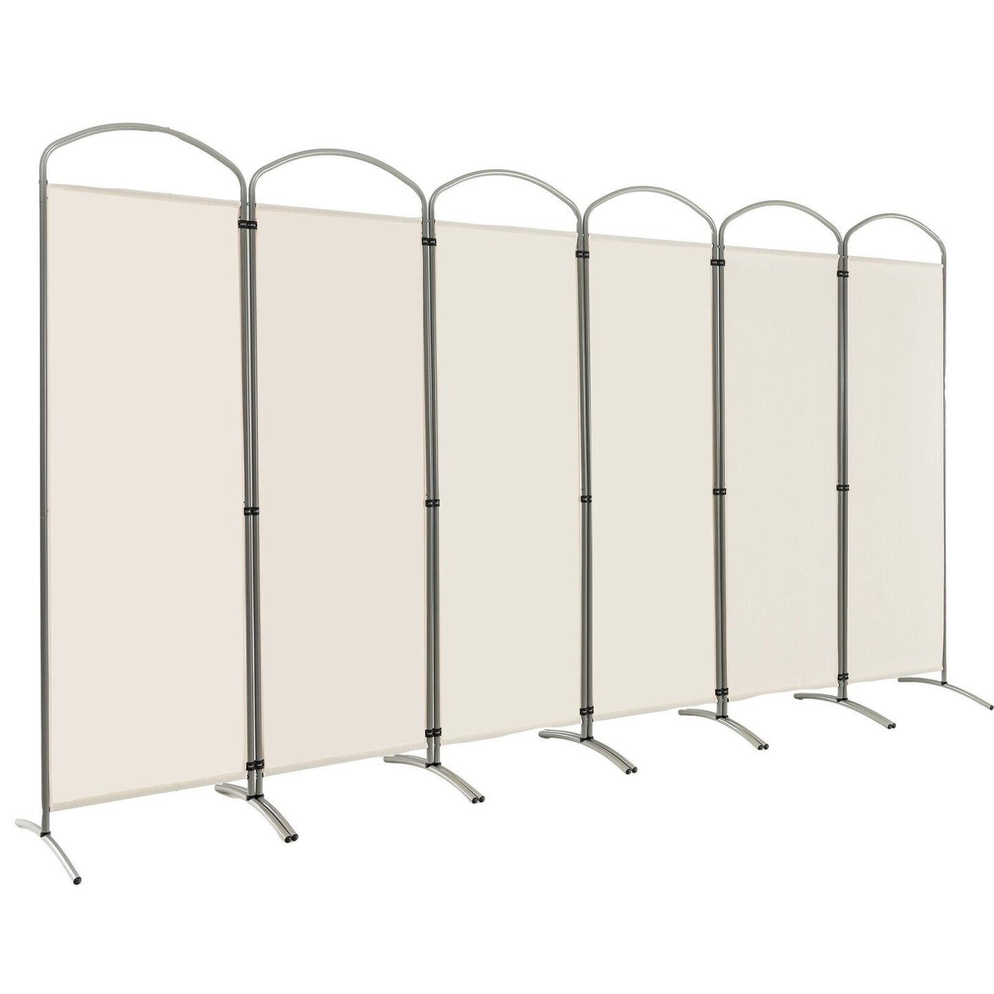6 Foot 6-Panel Folding Freestanding Room Divider for Ultimate Privacy - White