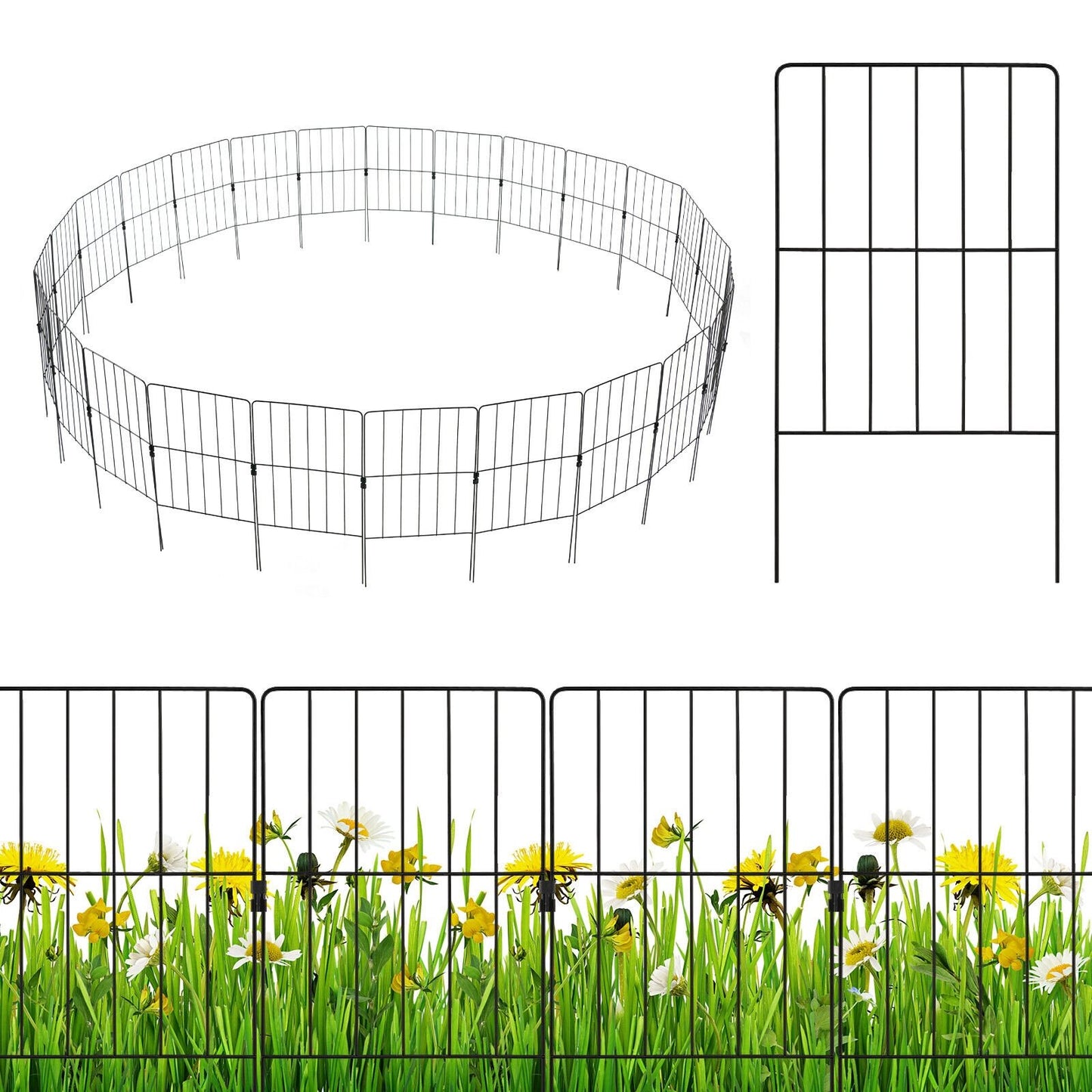 25 Piece Outdoor Garden Fence Set – Adjustable, Rustproof & Flexible Design