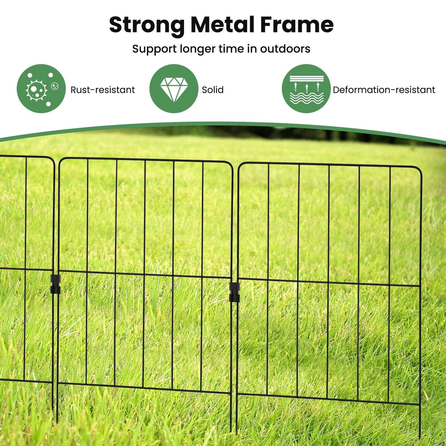 25 Piece Outdoor Garden Fence Set – Adjustable, Rustproof & Flexible Design
