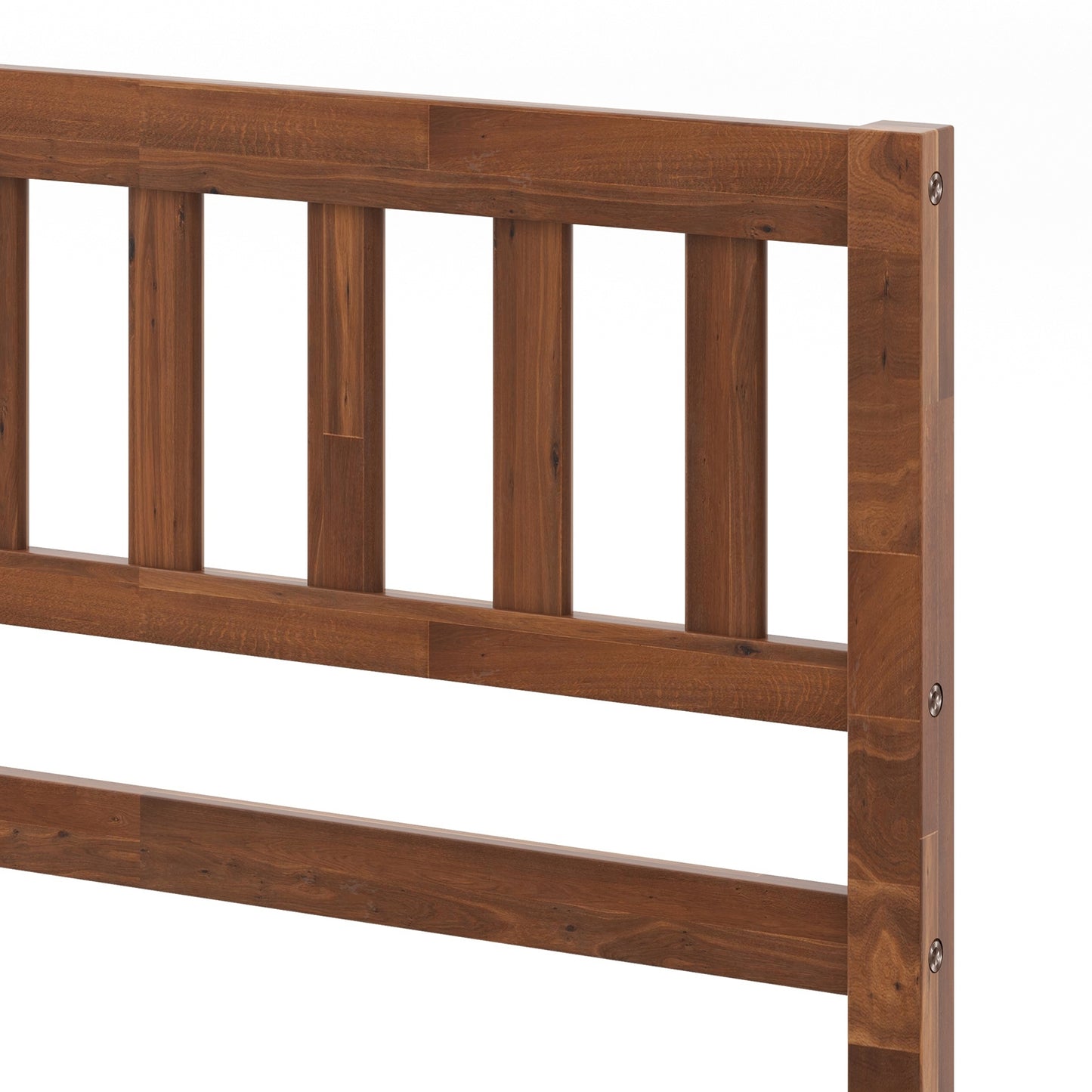 Solid Wood Bed Frame with Headboard and Slat Support – Full Size