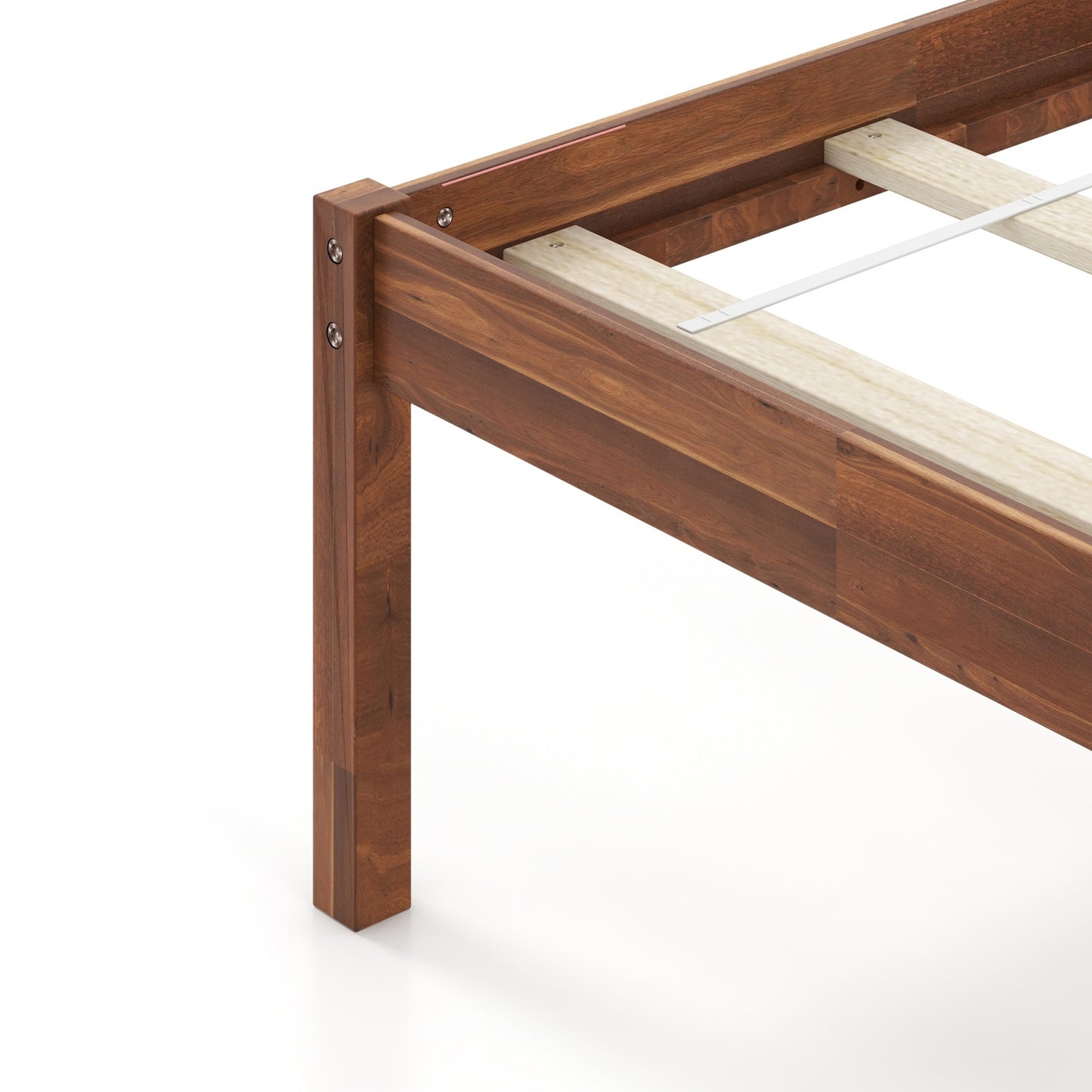 Solid Wood Bed Frame with Headboard and Slat Support – Full Size