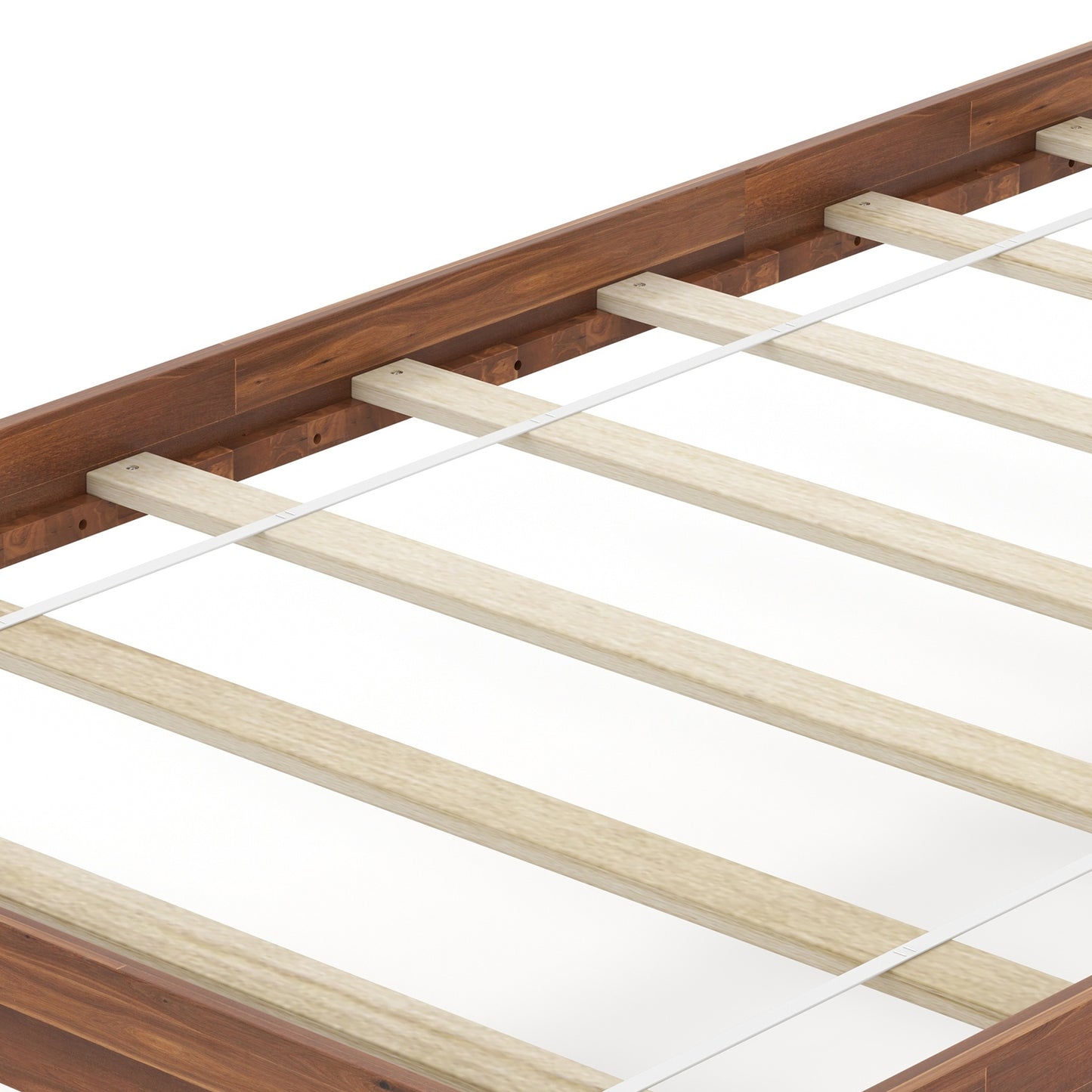 Solid Wood Bed Frame with Headboard and Slat Support – Twin Size