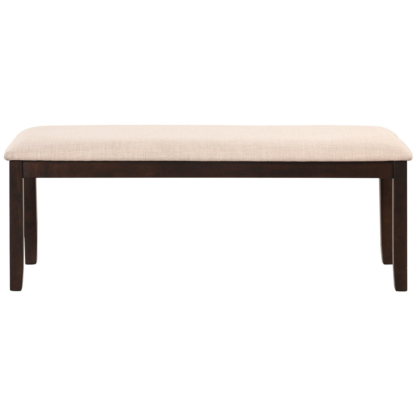 Upholstered Entryway Bench with Padded Cushion, Linen Fabric Seat and Wooden Legs