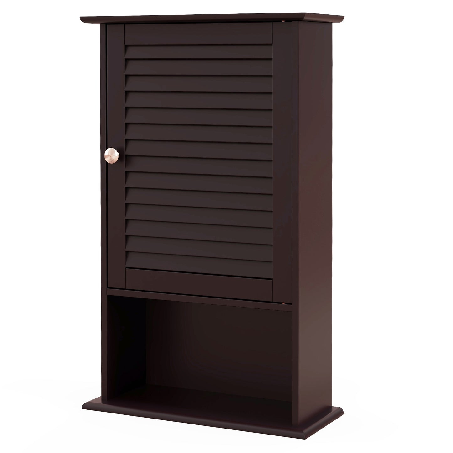 Modern Wall-Mounted Bathroom Storage Cabinet with Louver Door