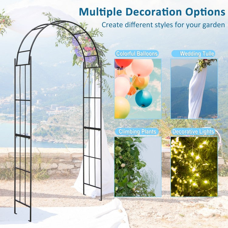 7.5 Feet Metal Garden Arch Trellis for Climbing Plants & Outdoor Decor